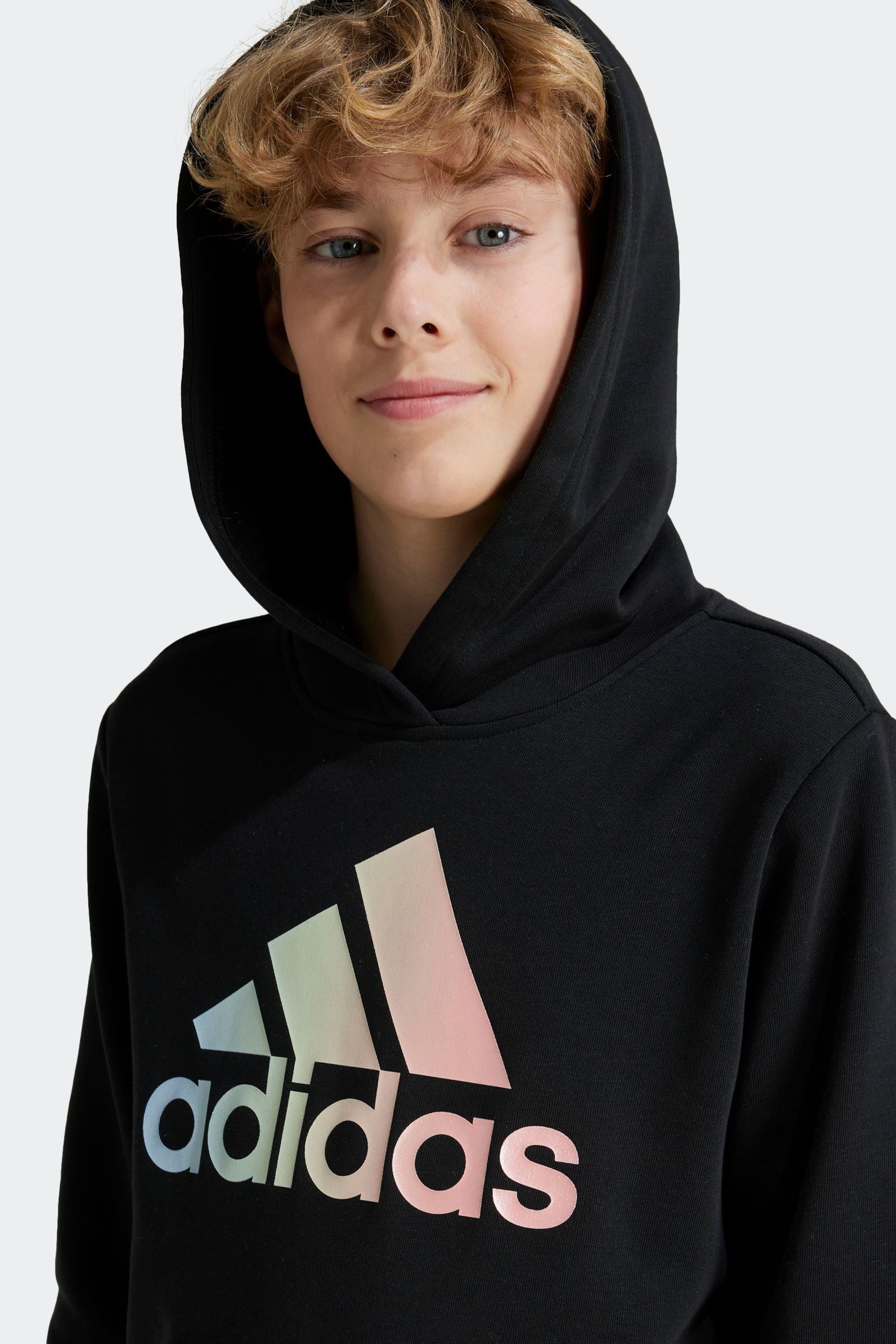 adidas Black Kids Metallic Print Hoodie