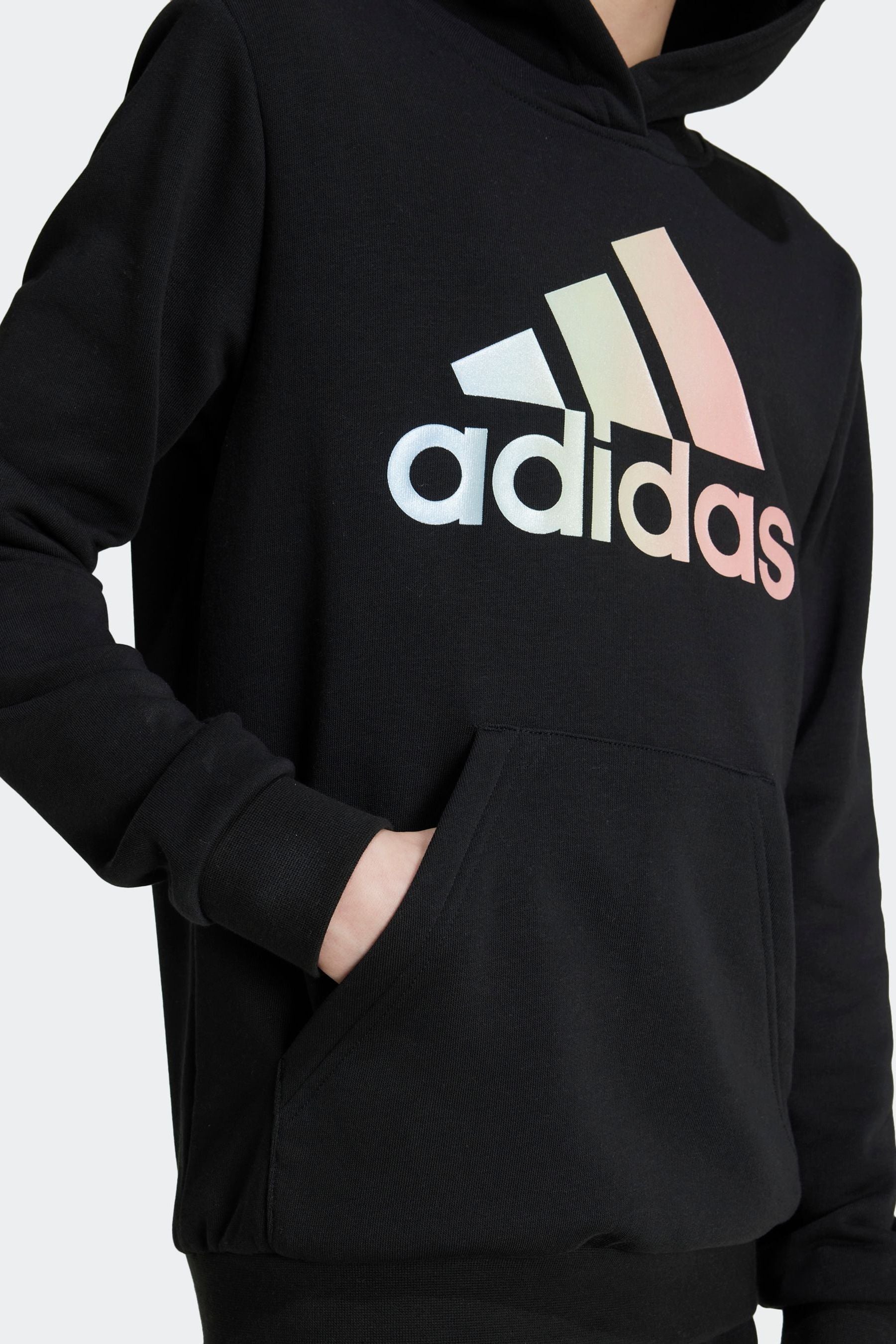 adidas Black Kids Metallic Print Hoodie