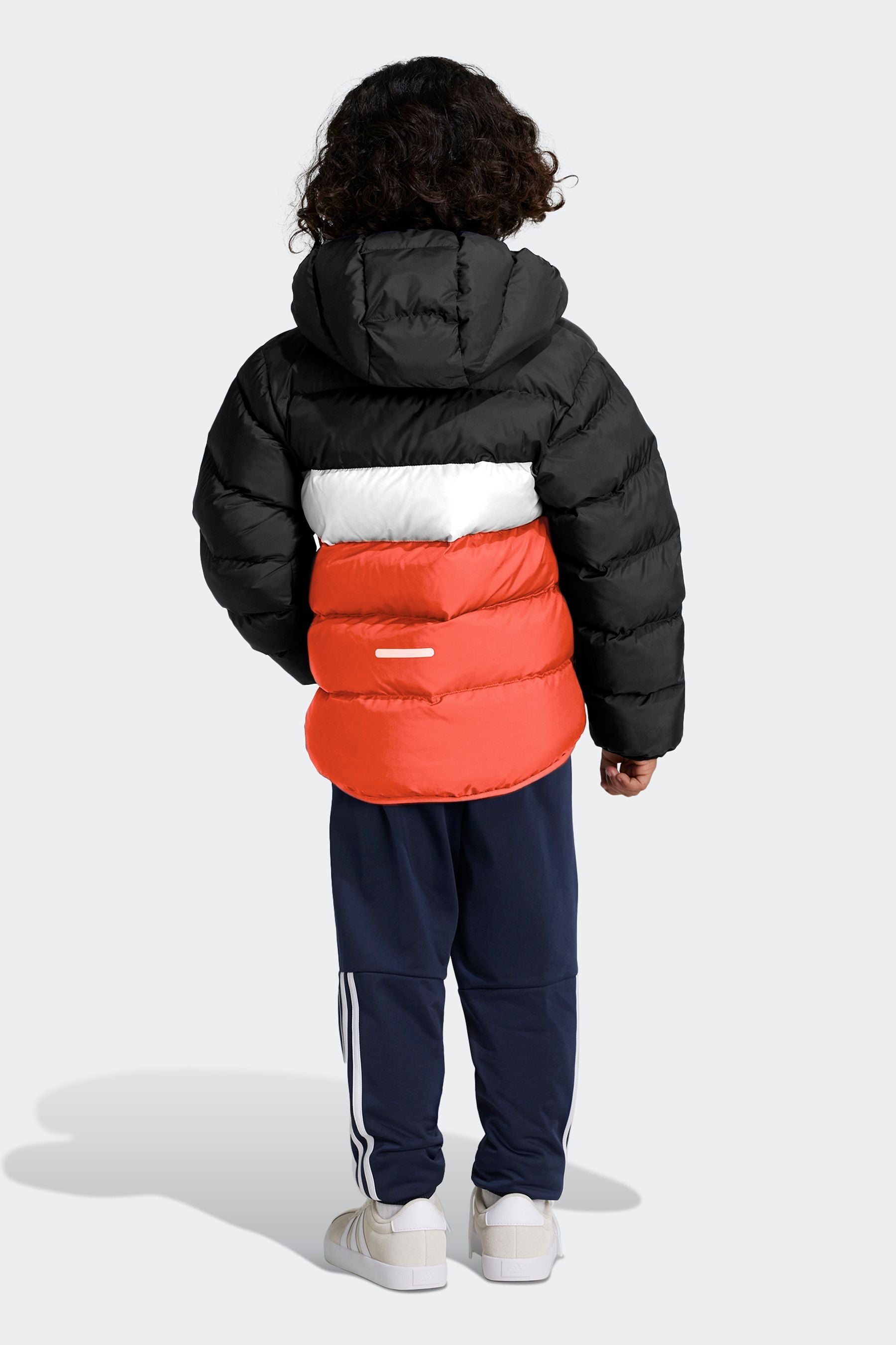 adidas Black/Red Synthetic Down Padded Jacket