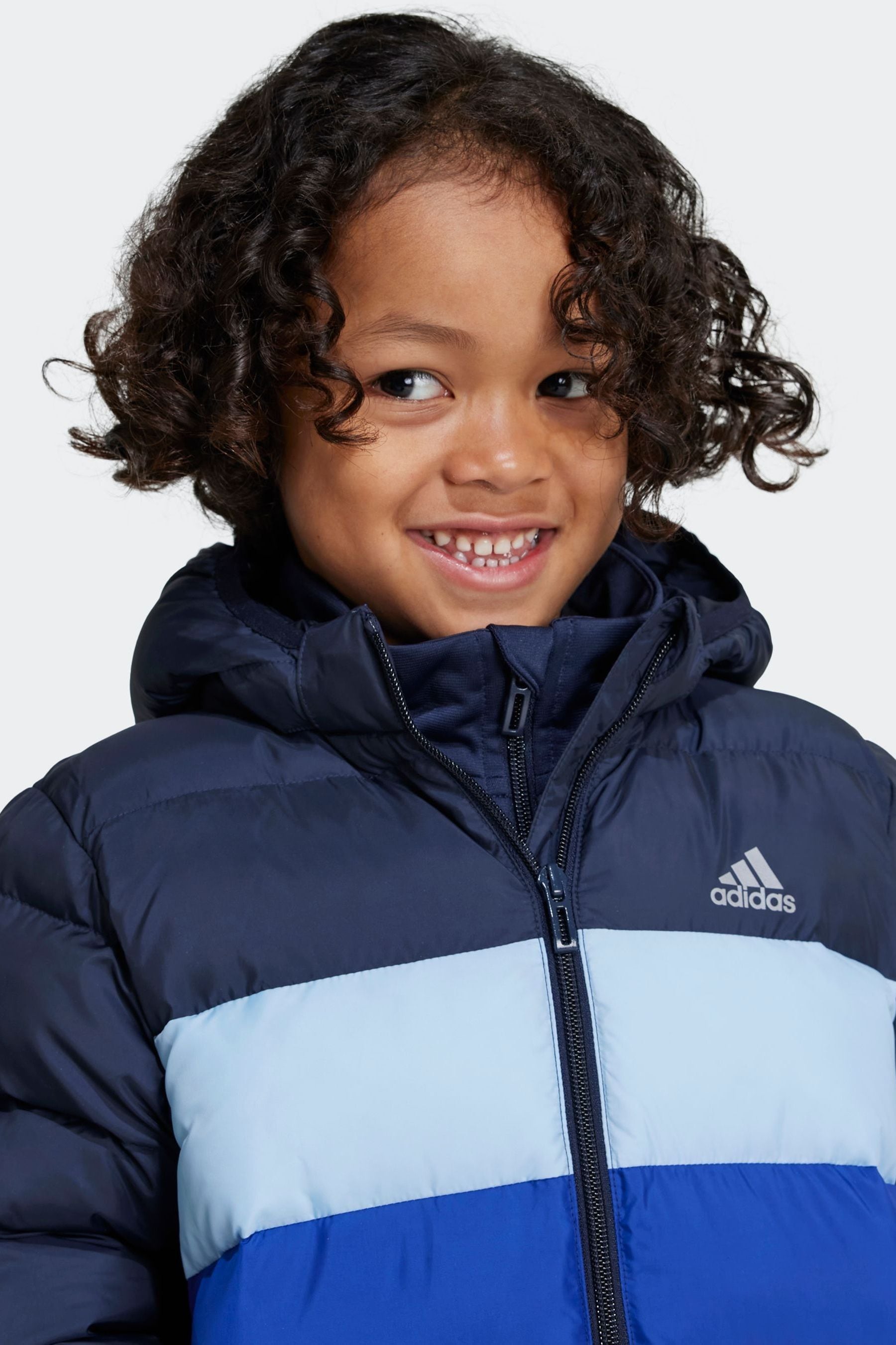 adidas Blue Synthetic Down Padded Jacket