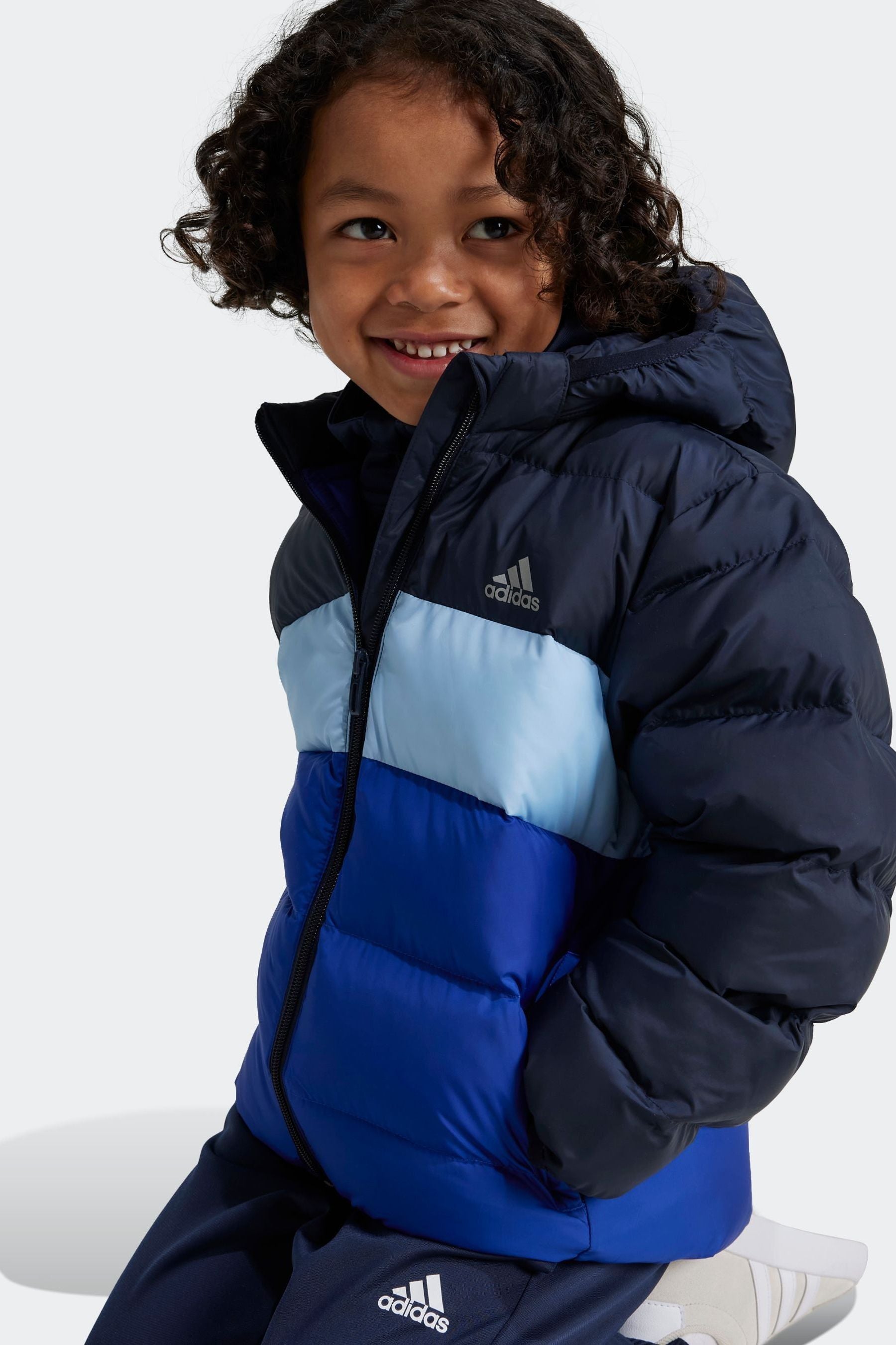 adidas Blue Synthetic Down Padded Jacket