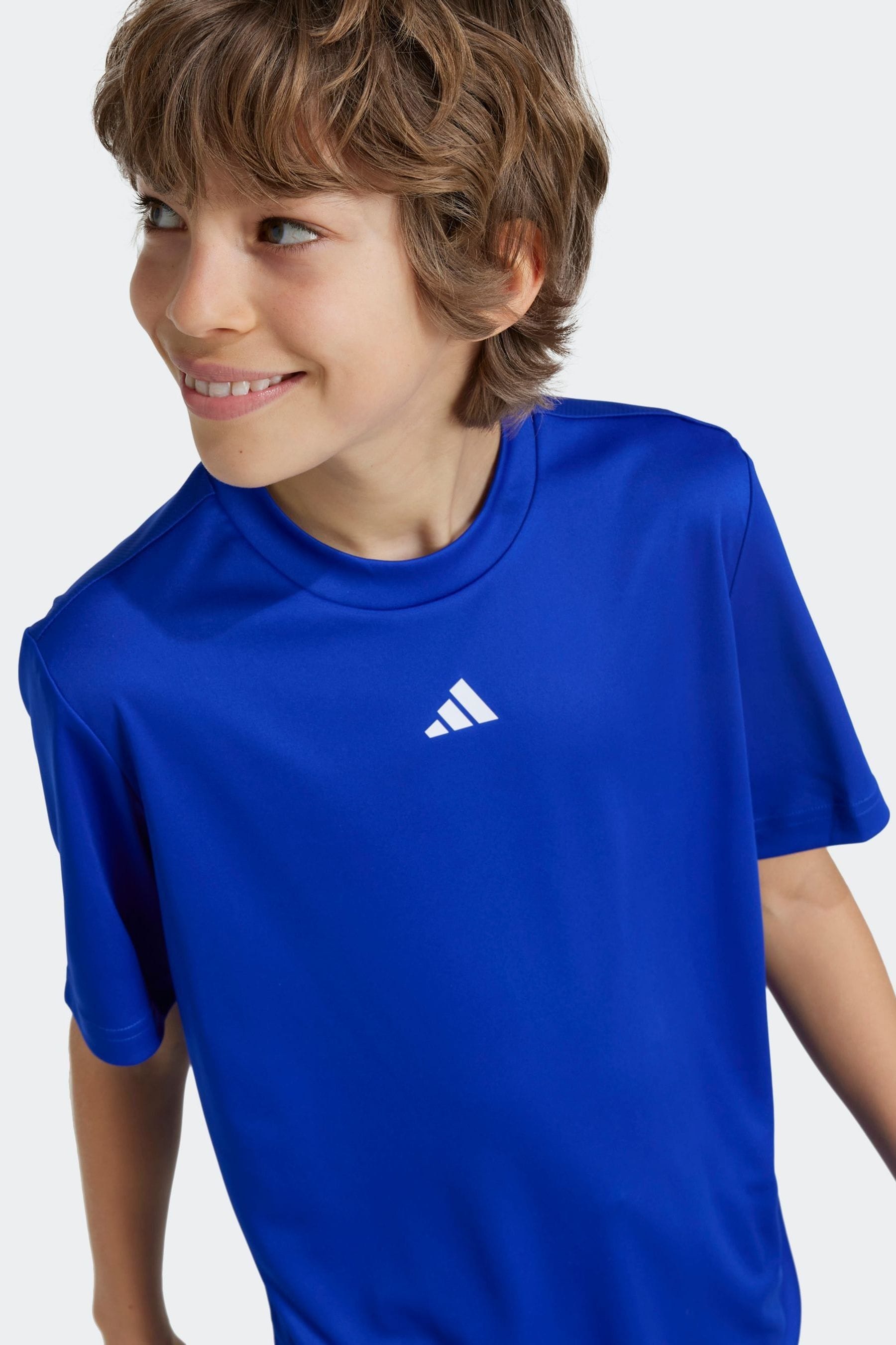 adidas Dark Blue Kids Regular Fit Train Essentials Logo T-Shirt