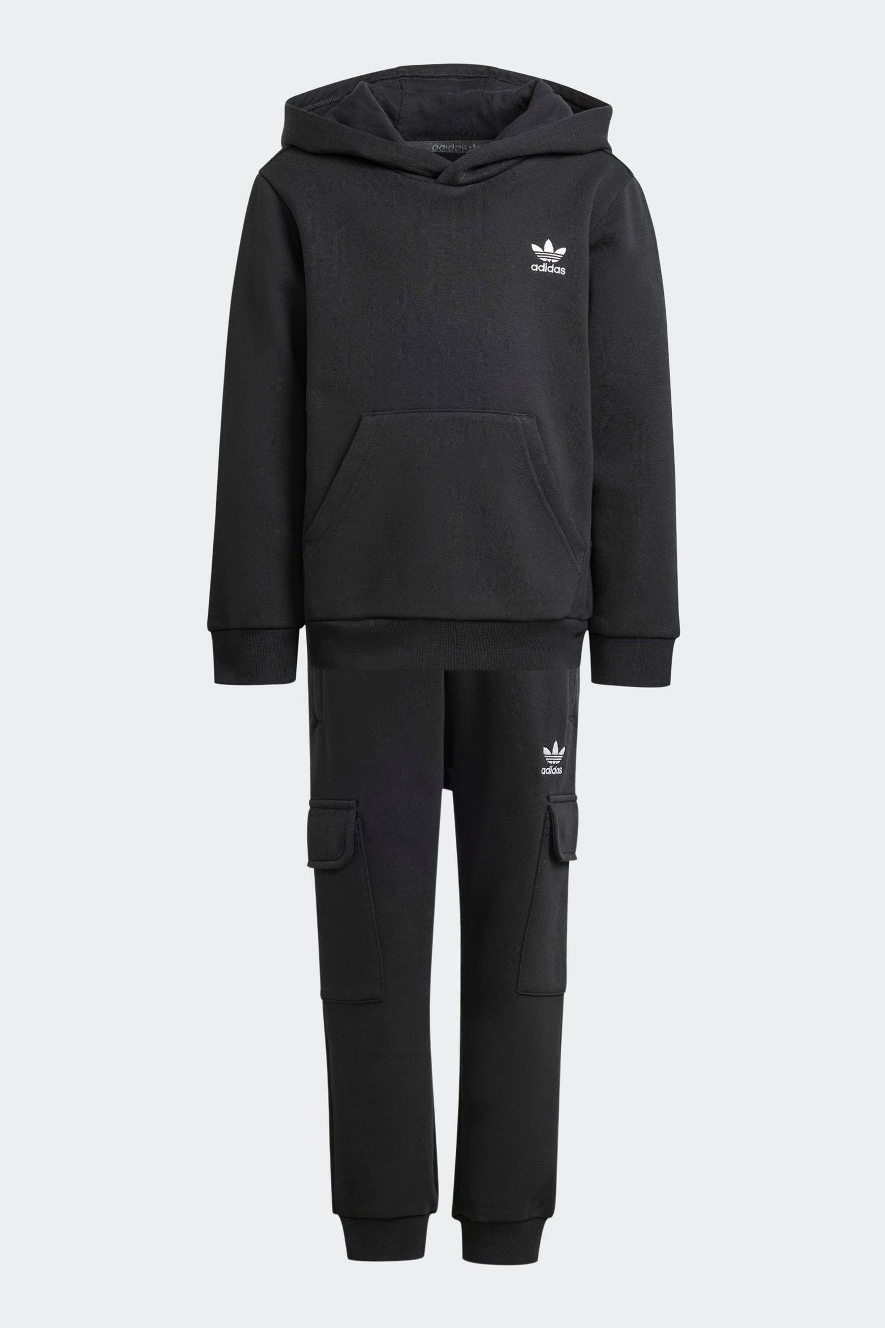 adidas originals Black Hoodie And Trousers Set