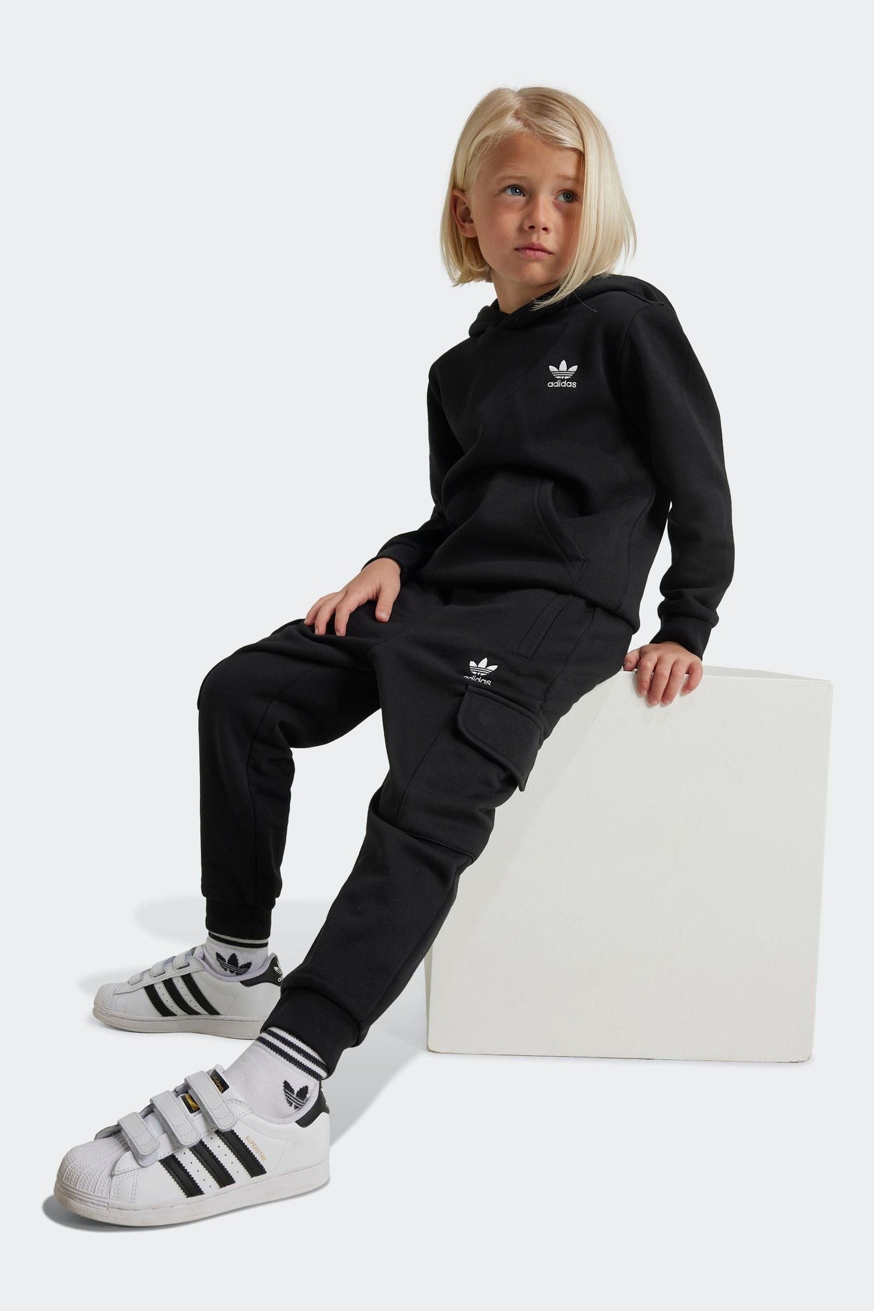 adidas originals Black Hoodie And Trousers Set