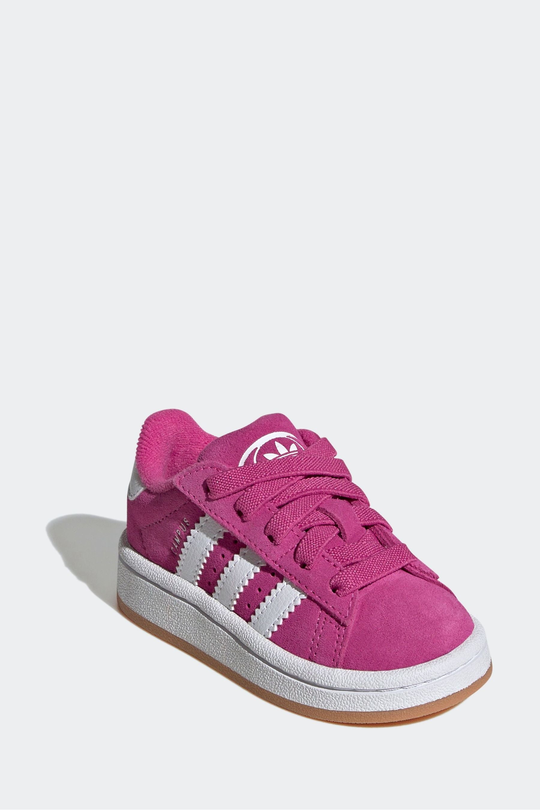 adidas Originals Pink Kids Campus 00s Comfort Closure Elastic Laces Shoes