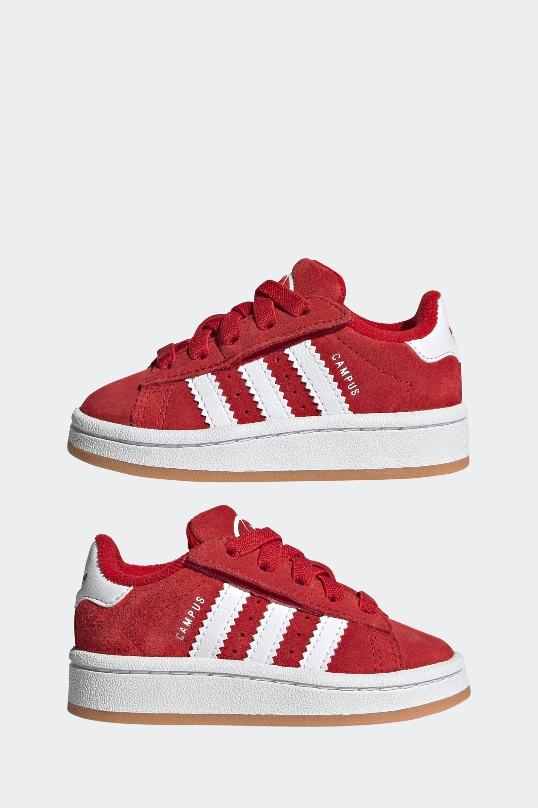 adidas Originals Red Kids Campus 00s Comfort Closure Elastic Laces Shoes