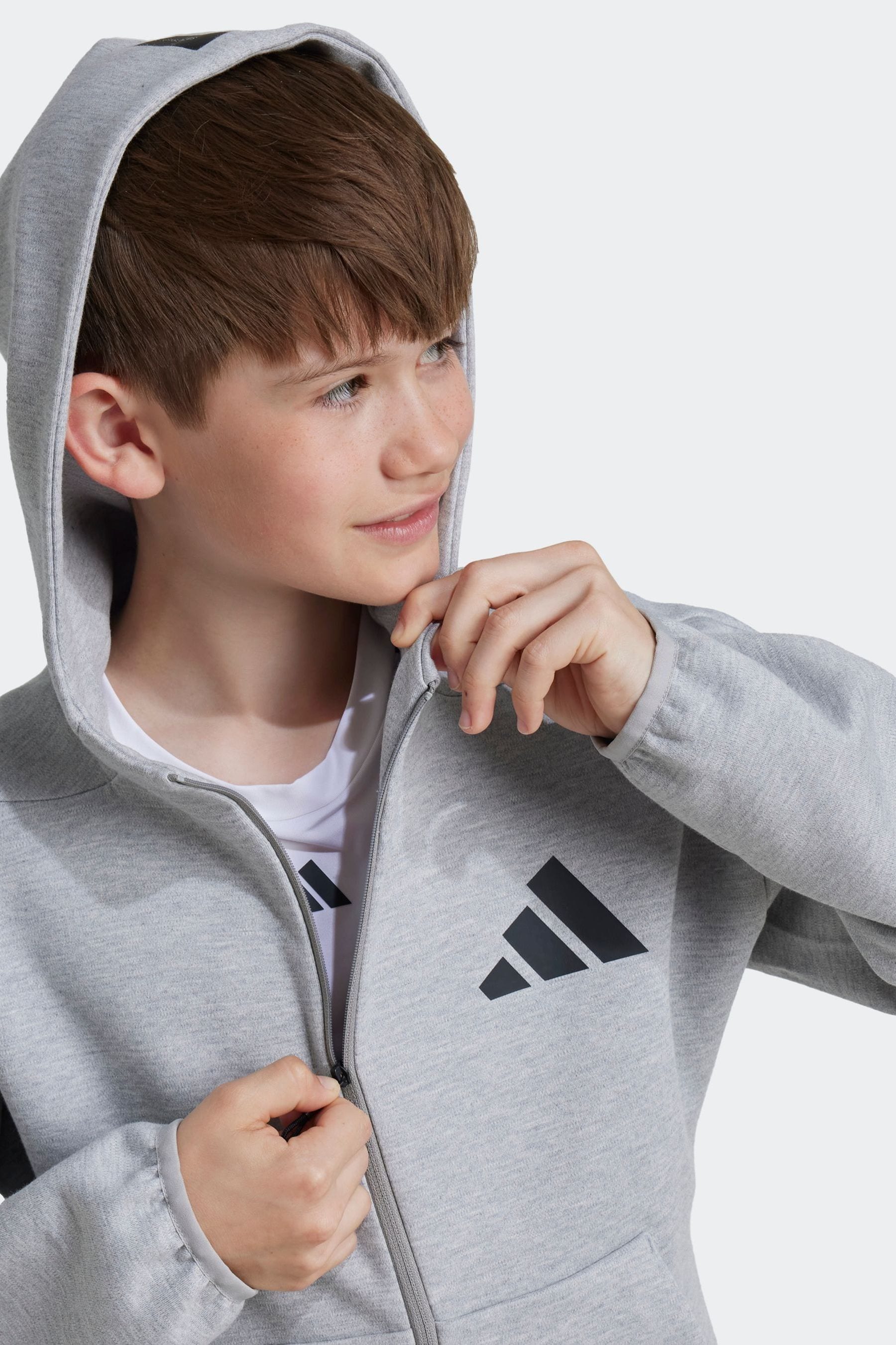 adidas Grey adidas Z.N.E Full Zip Hoodie"