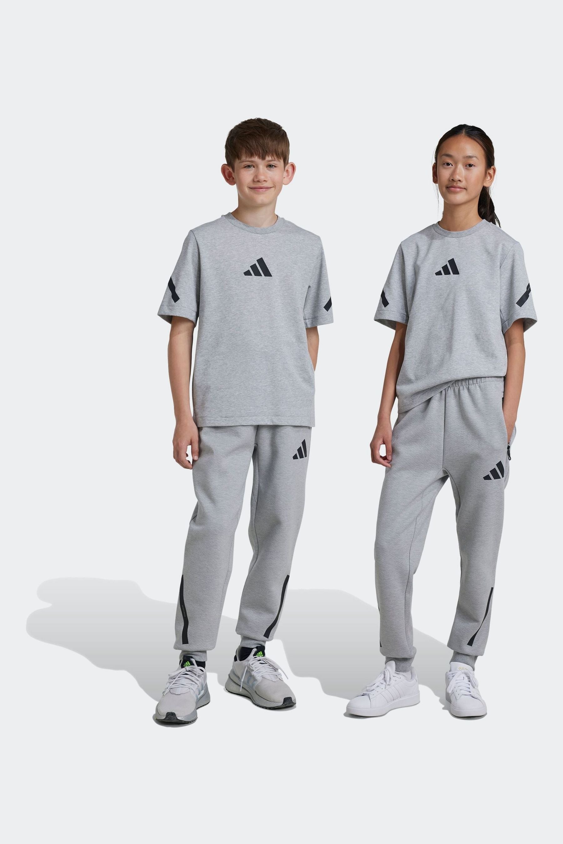 adidas Grey Kids Z.N.E. Tapered Leg Tracksuit Bottoms