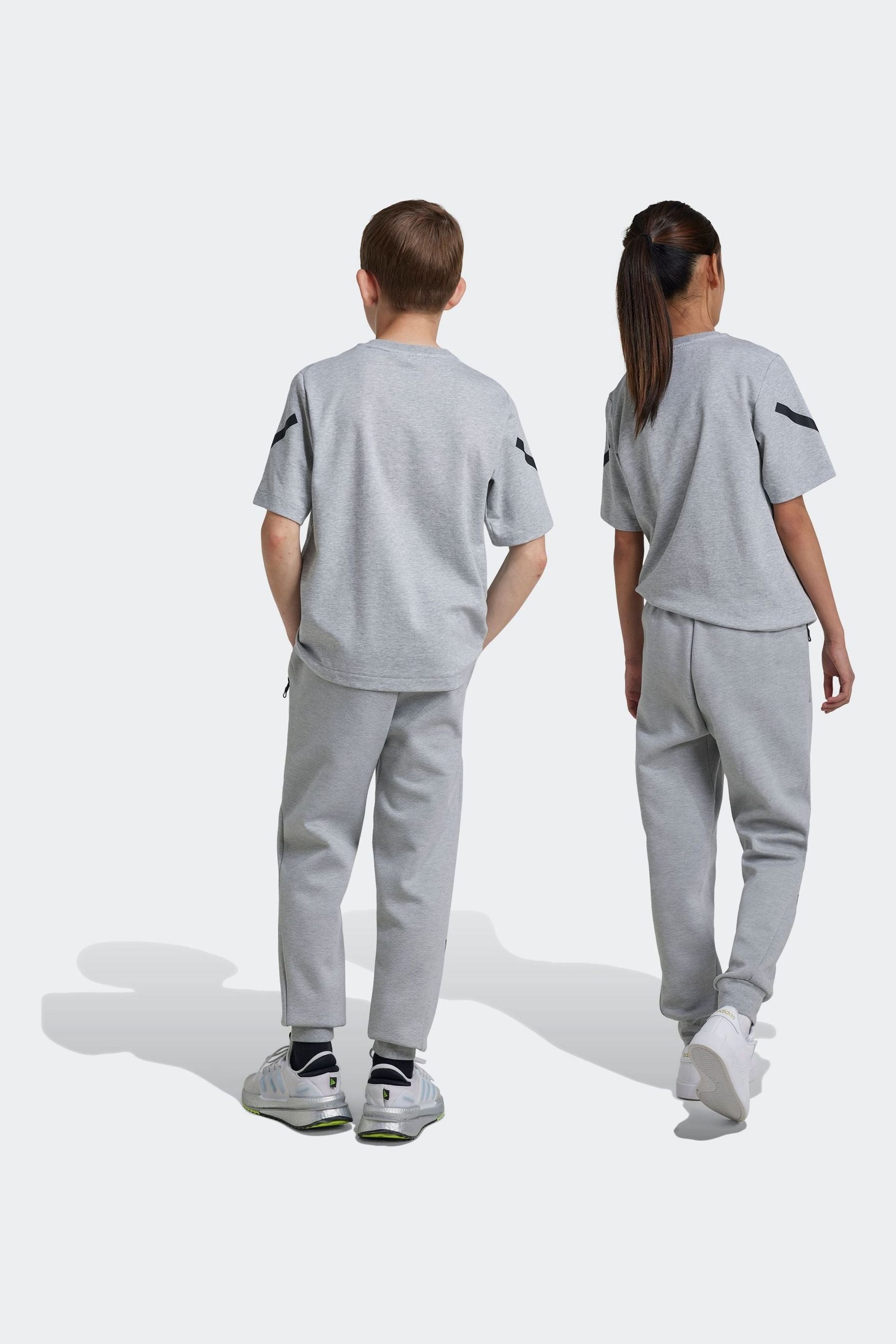 adidas Grey Kids Z.N.E. Tapered Leg Tracksuit Bottoms