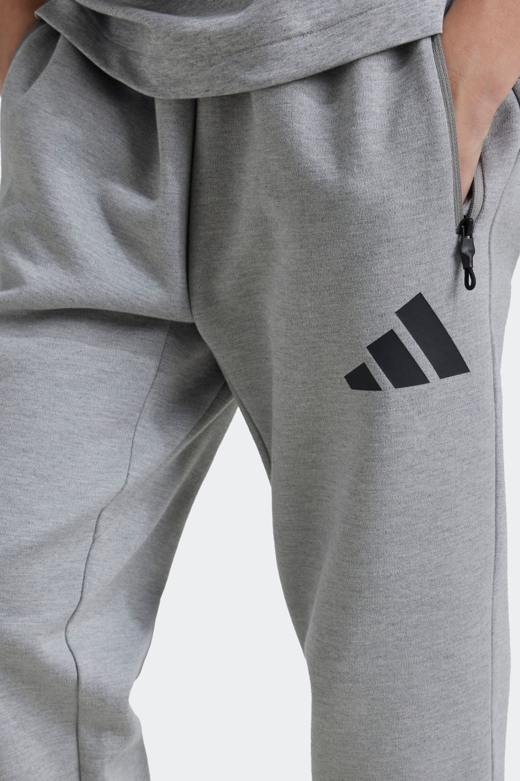 adidas Grey Kids Z.N.E. Tapered Leg Tracksuit Bottoms