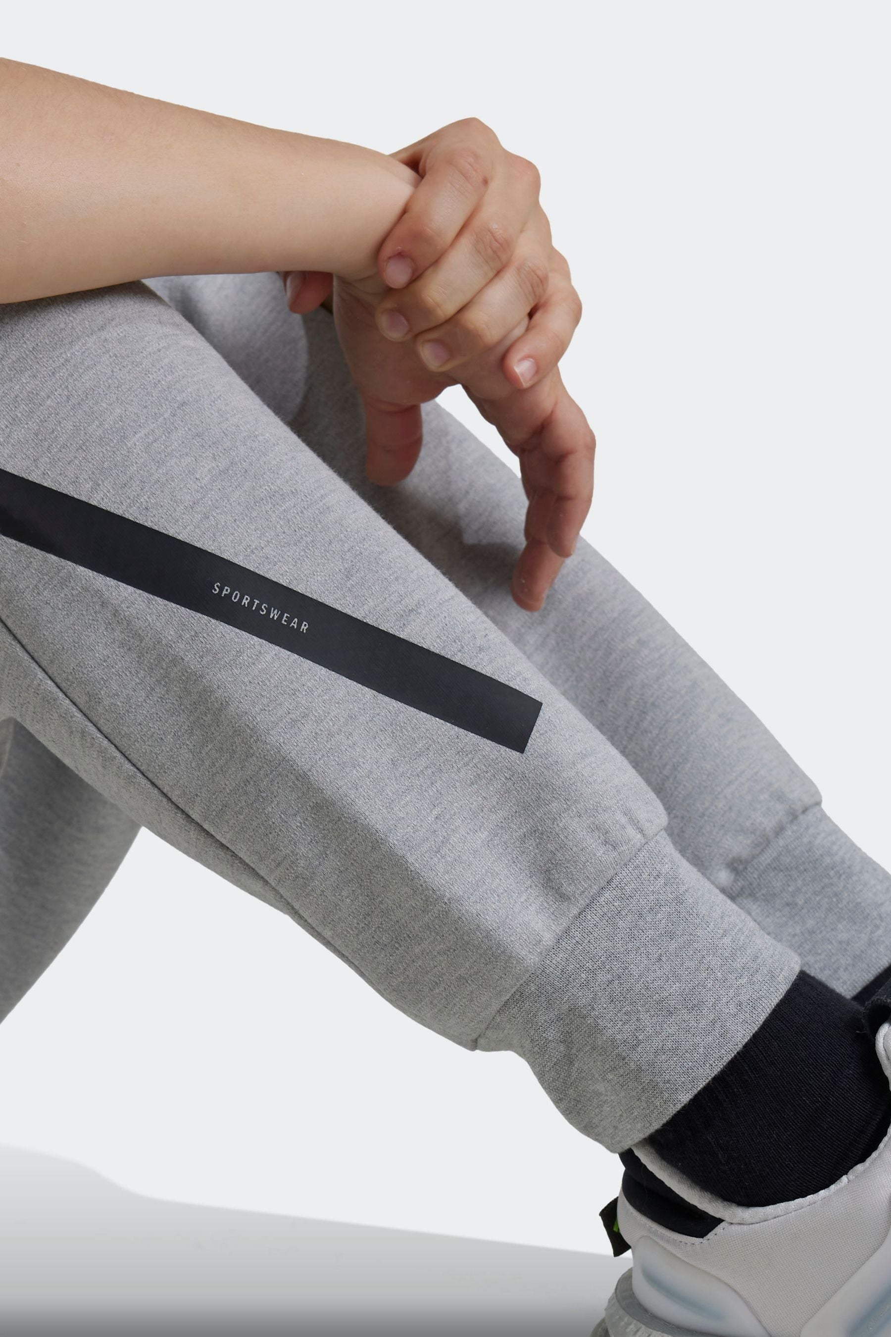 adidas Grey Kids Z.N.E. Tapered Leg Tracksuit Bottoms