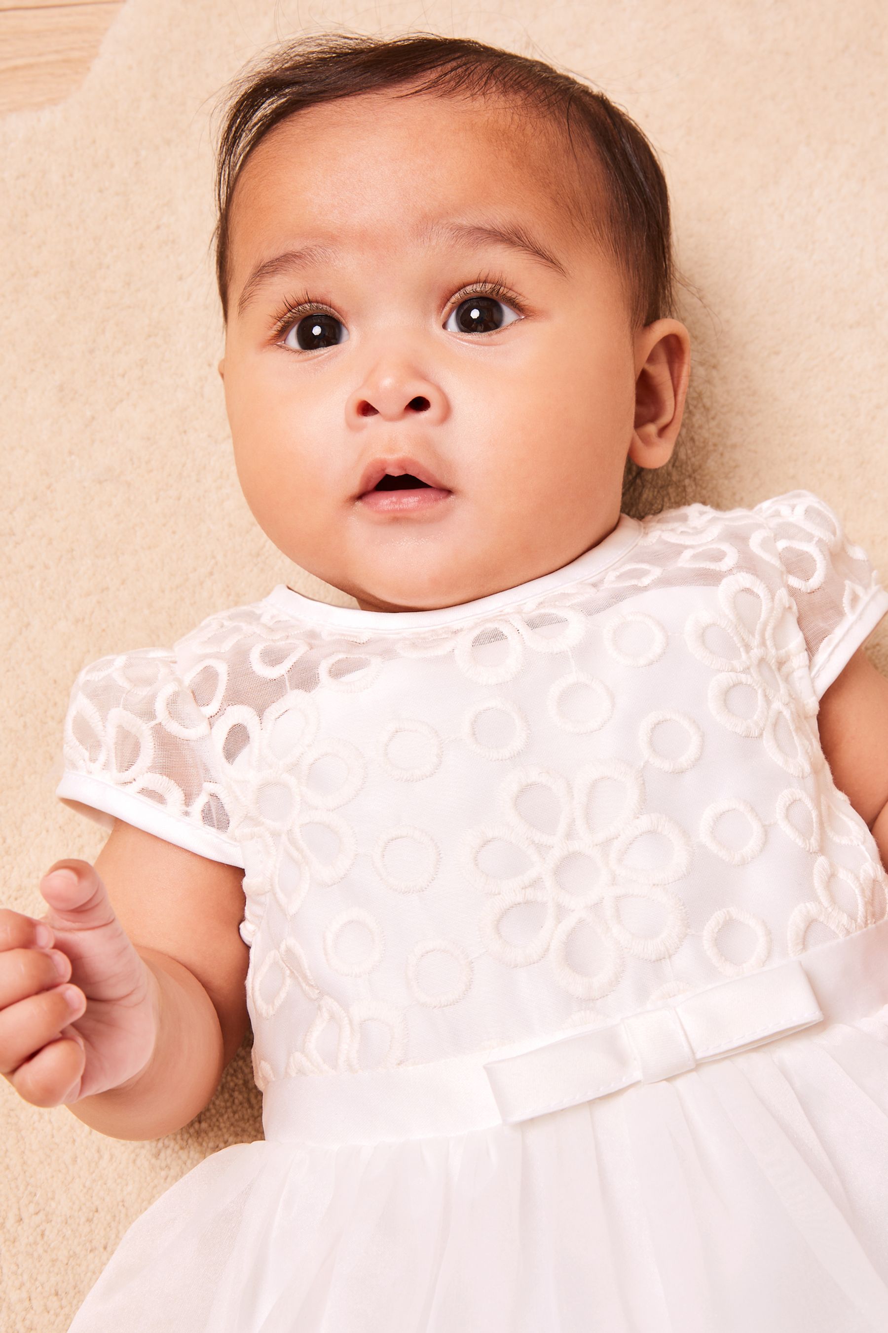 Ivory Organza Embroidery Occasion Dress (0mths-6yrs)