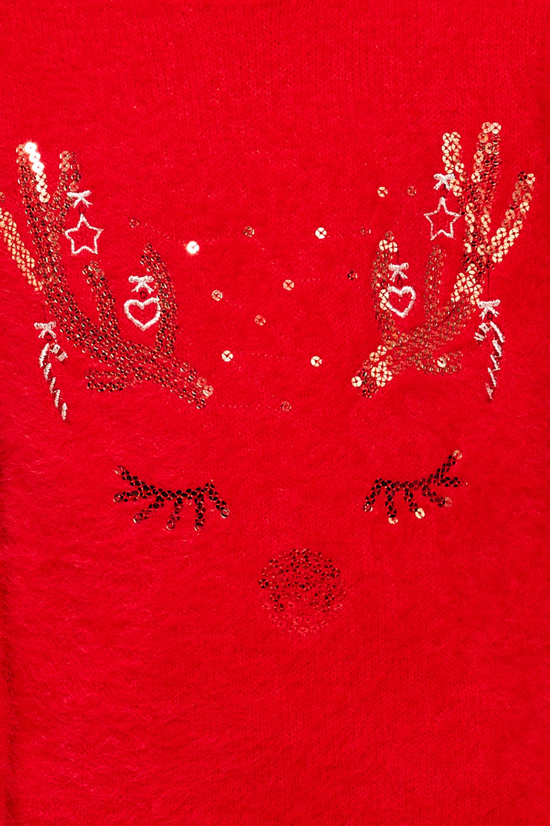 Red Reindeer Mini Knitted Christmas Jumper