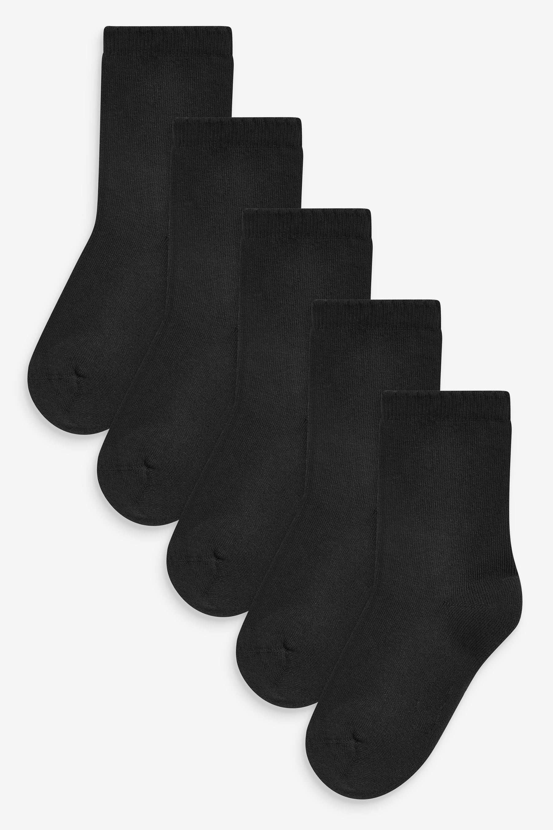 Black 5 Pack Cotton Rich Cushioned Sole Ankle Socks