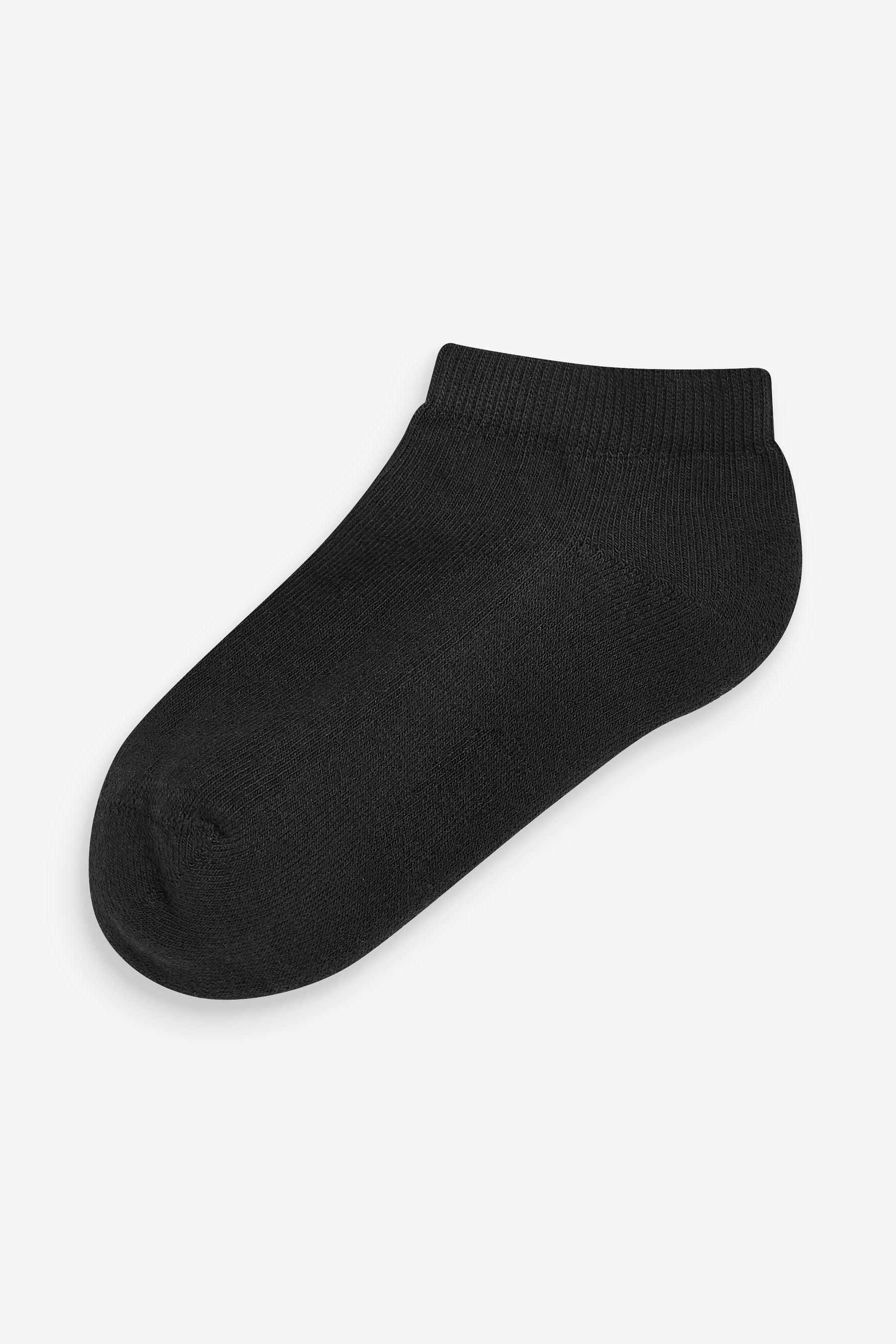 Black 5 Pack Cotton Rich Cushioned Sole Trainer Socks