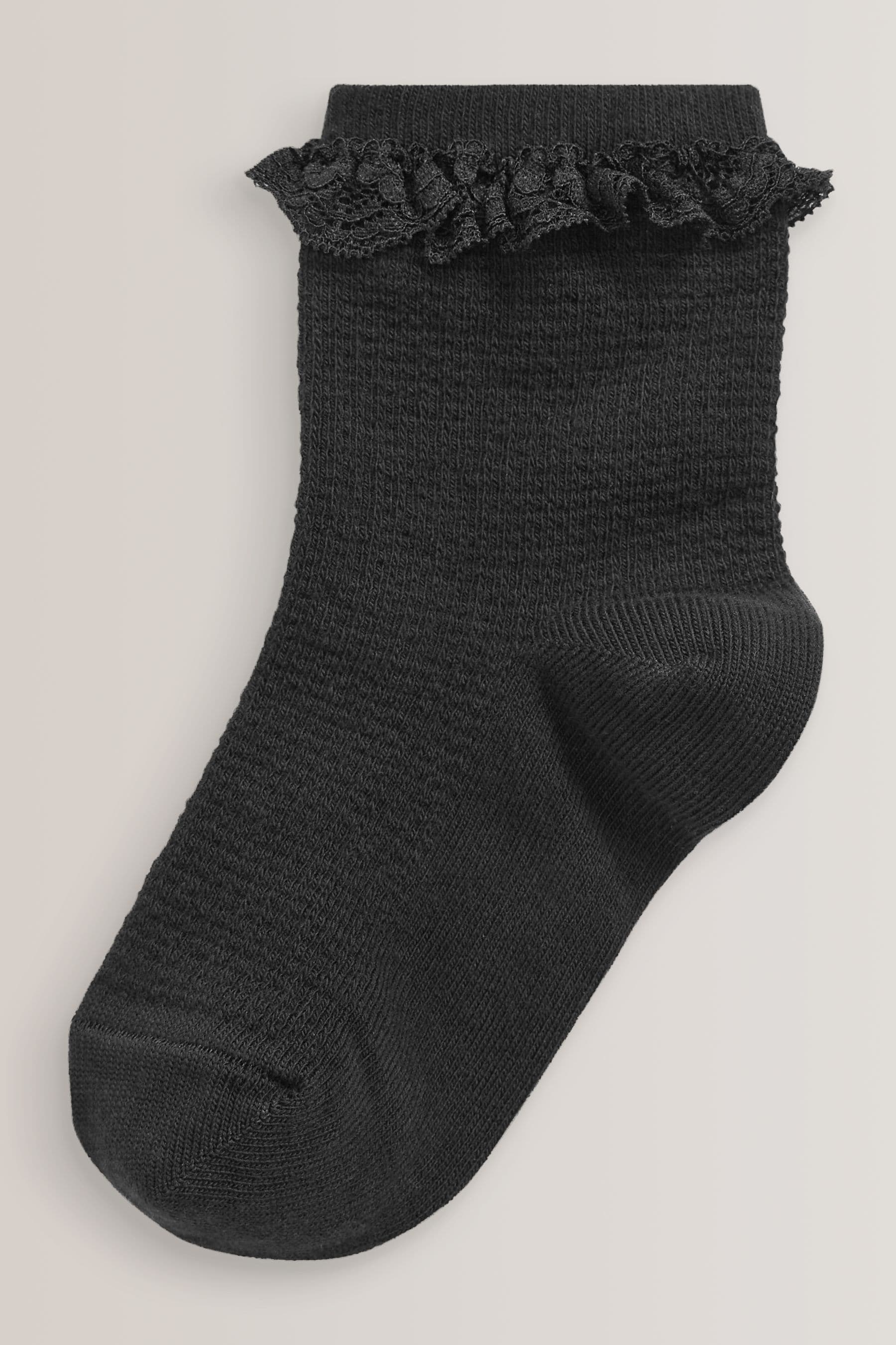 Black 2 Pack Cotton Rich Ruffle Ankle Socks