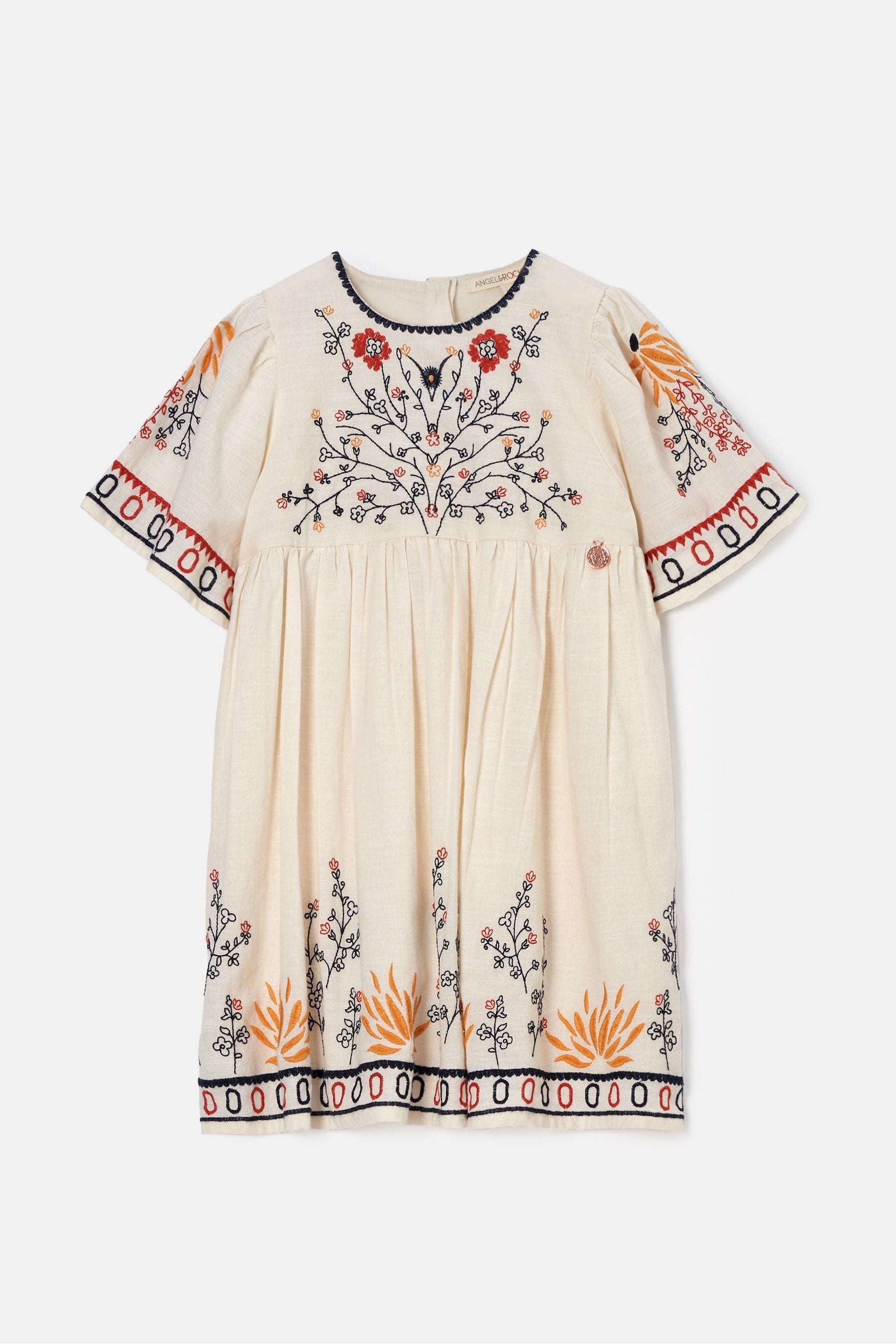 Nude Angel & Rocket Embroidered Reyna Swing Dress