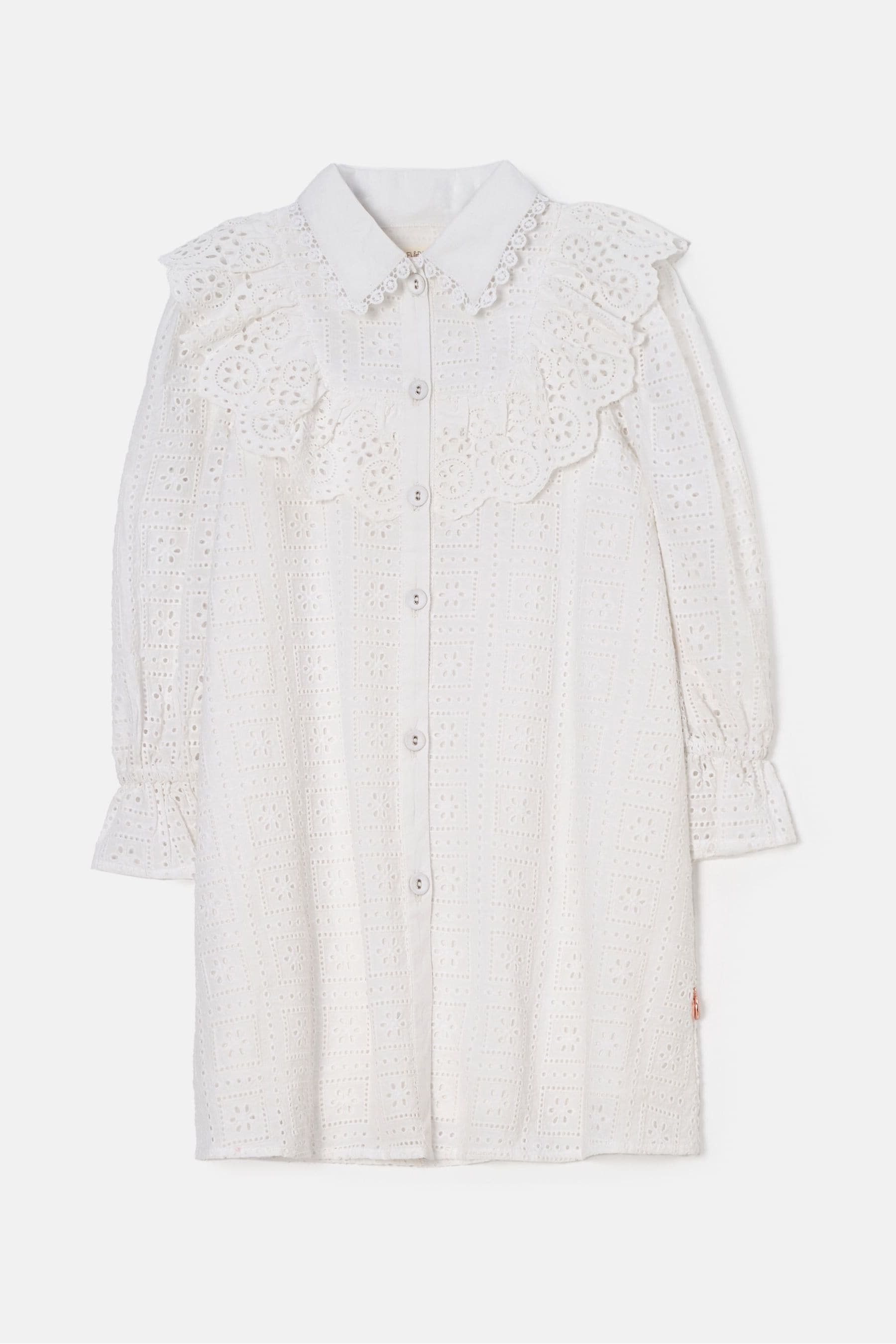 Angel & Rocket White Broderie Amelie Shirt Dress