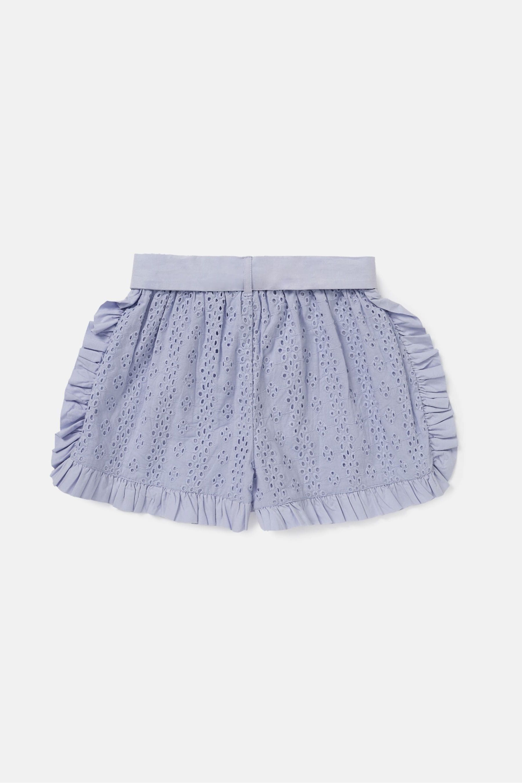 Angel & Rocket Blue 100% Cotton Cleo Frill Broderie Shorts