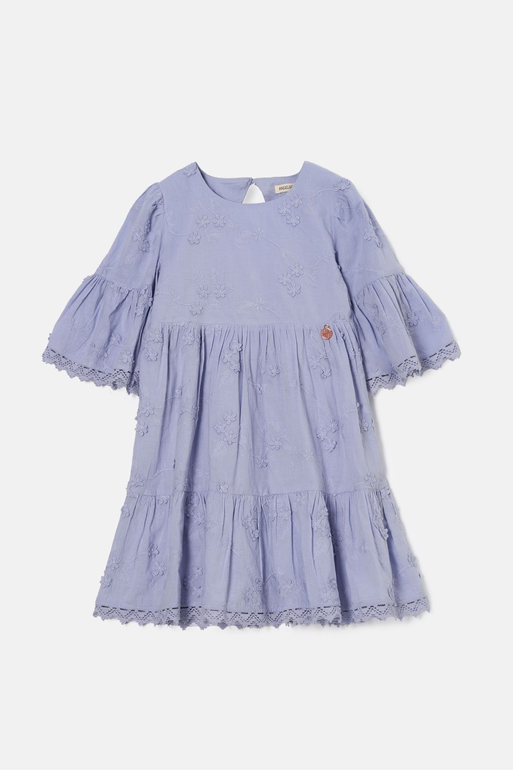 Angel & Rocket Blue 100% Cotton Natalia 3D Flower Dress