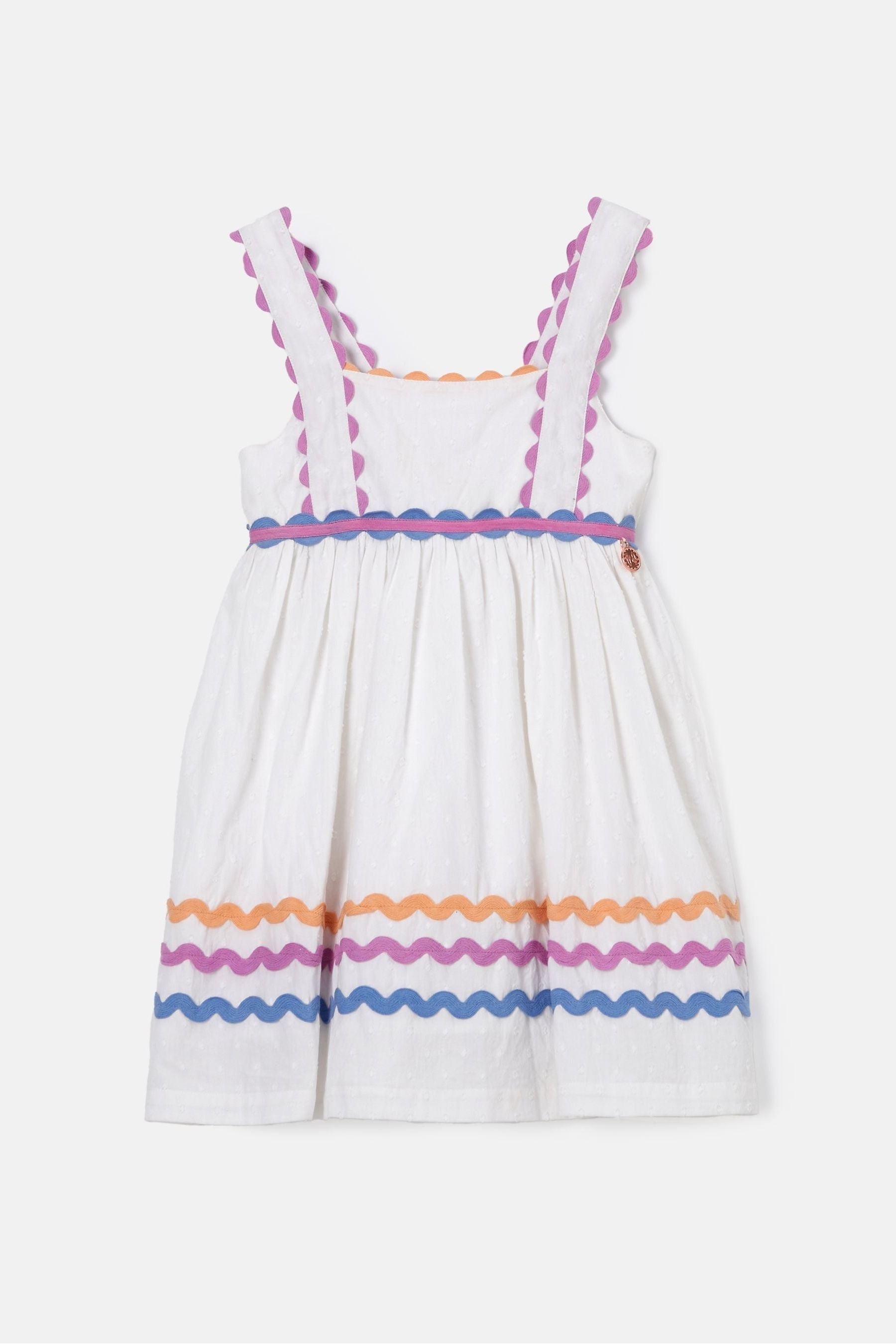 White Angel & Rocket Print Connie Rik Rak Sundress