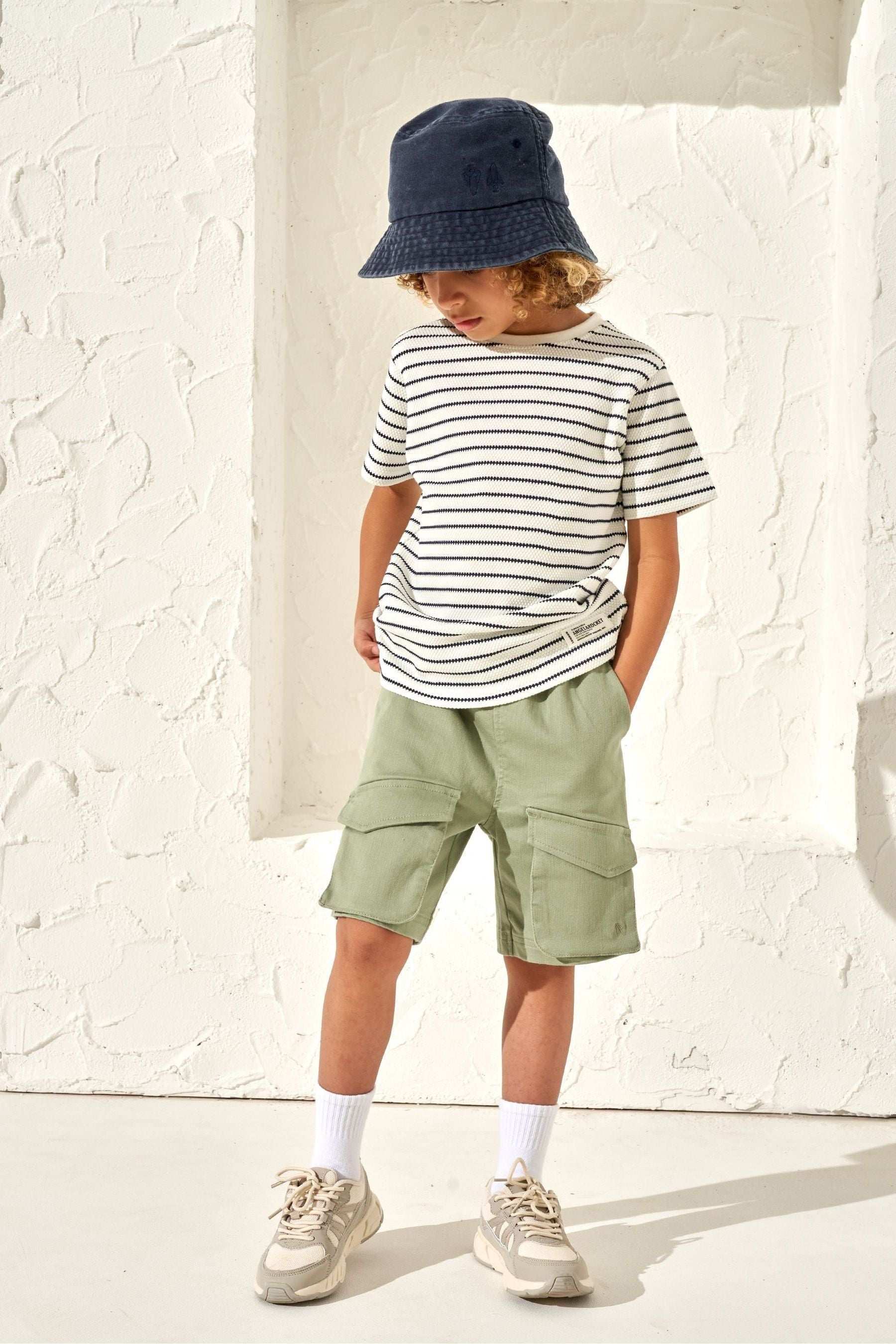 Angel & Rocket Green Niko Cargo Washed Denim Shorts