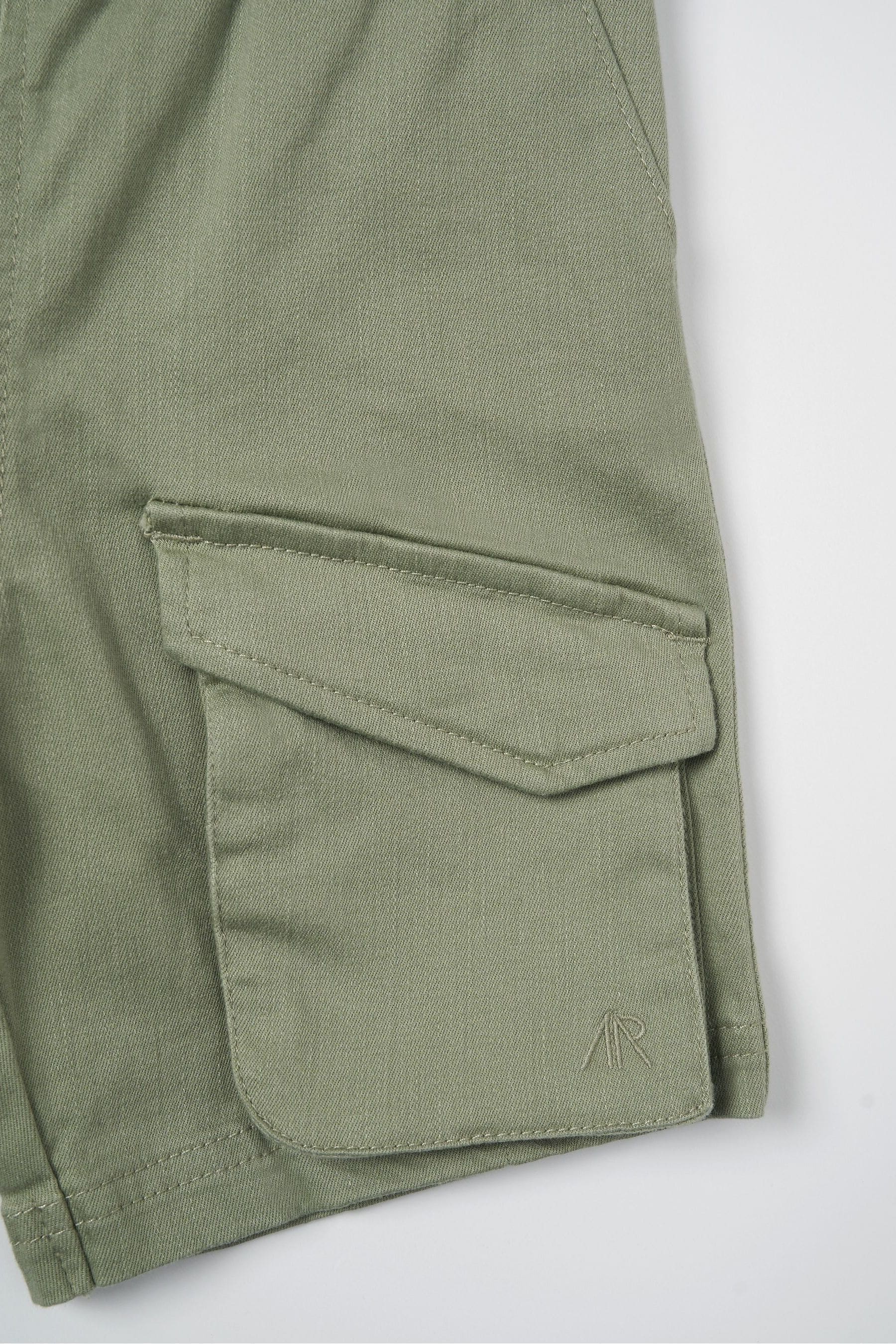 Angel & Rocket Green Niko Cargo Washed Denim Shorts