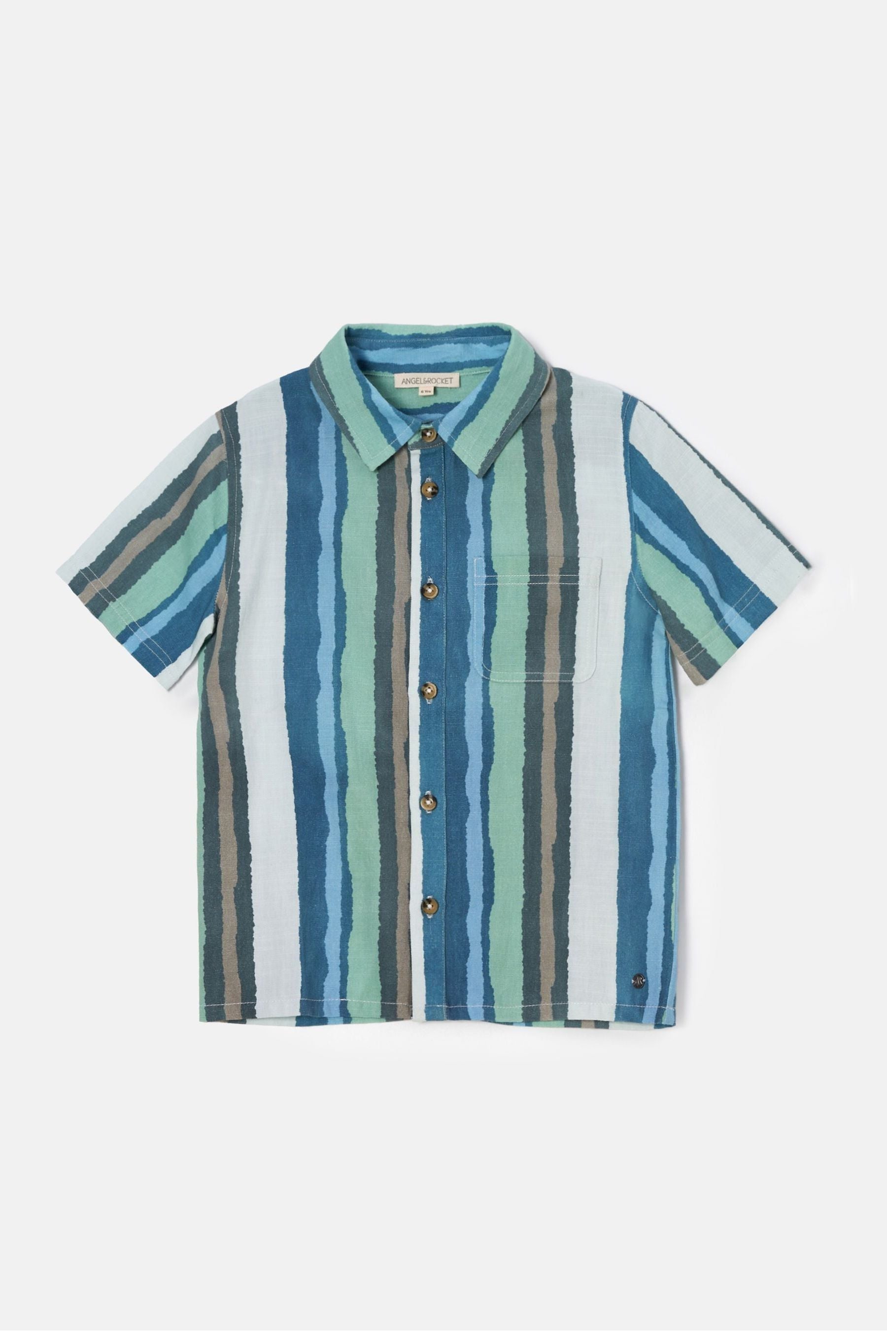 Green Angel & Rocket Kai Painted Stripe Shirt