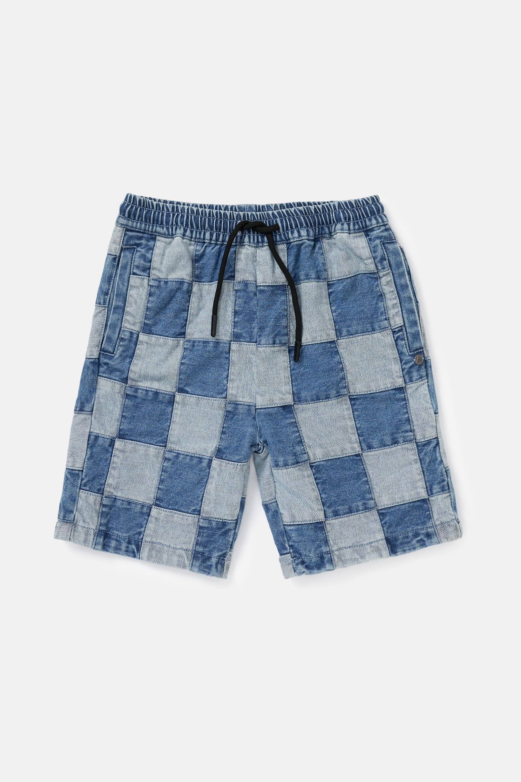 Blue Angel & Rocket Neil Patchwork Washed Denim Shorts