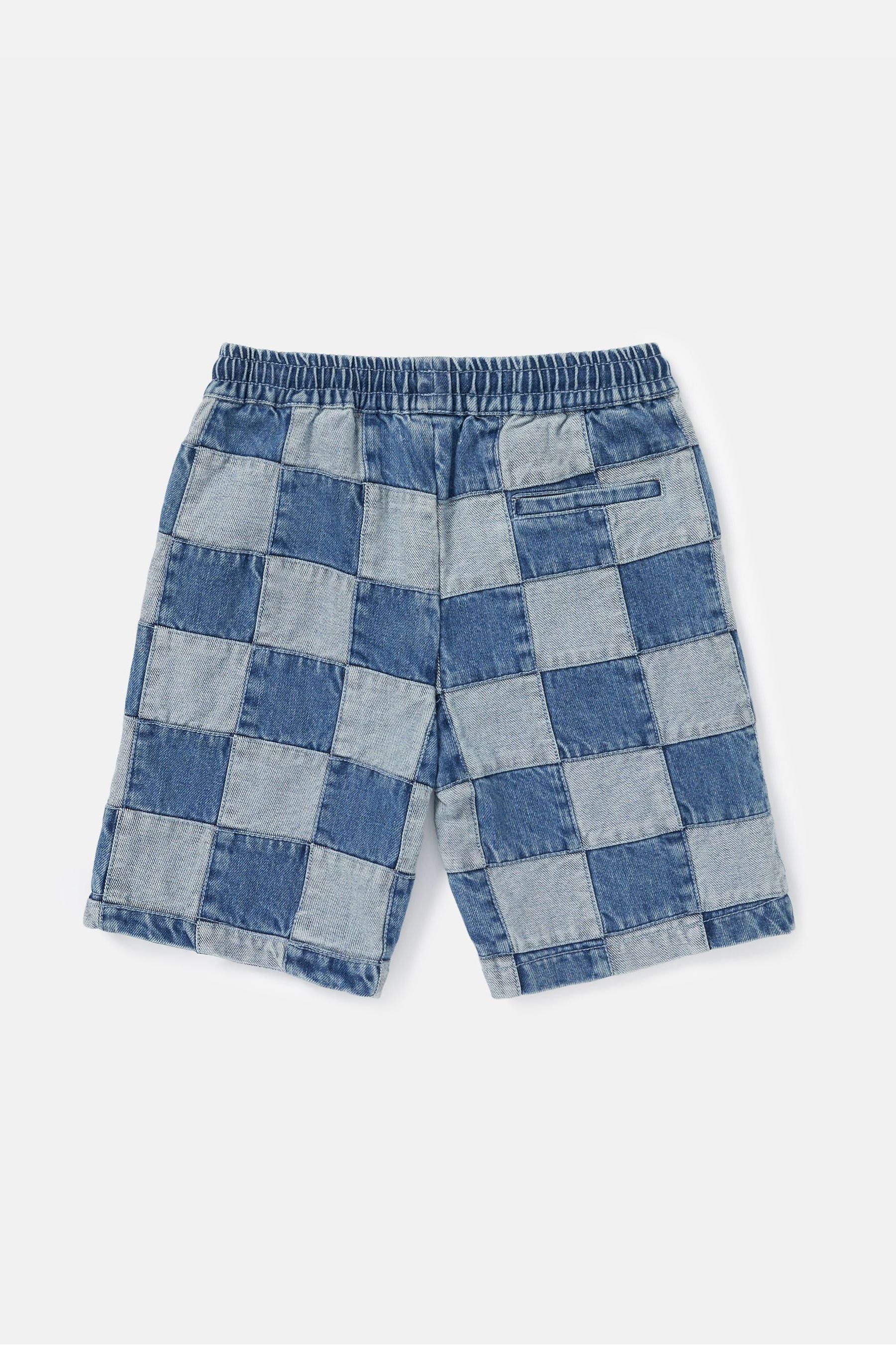 Blue Angel & Rocket Neil Patchwork Washed Denim Shorts