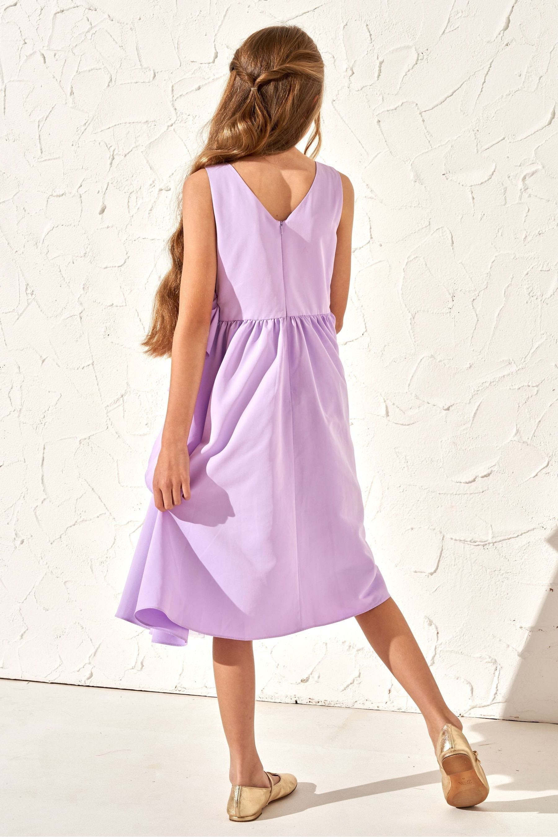 Angel & Rocket Purple Lourdes Corsage Waist Dress