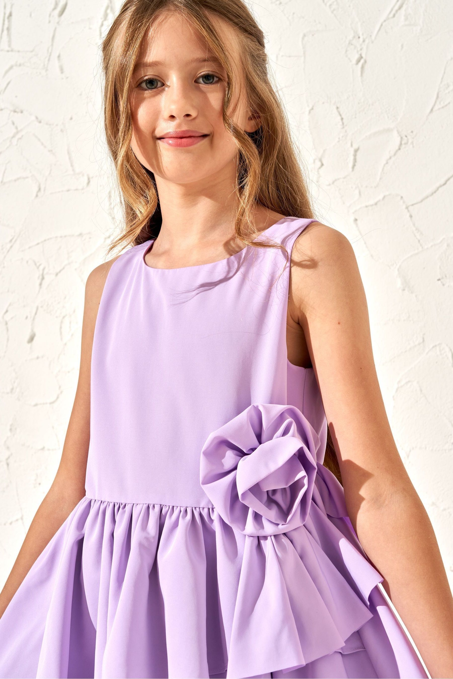 Angel & Rocket Purple Lourdes Corsage Waist Dress