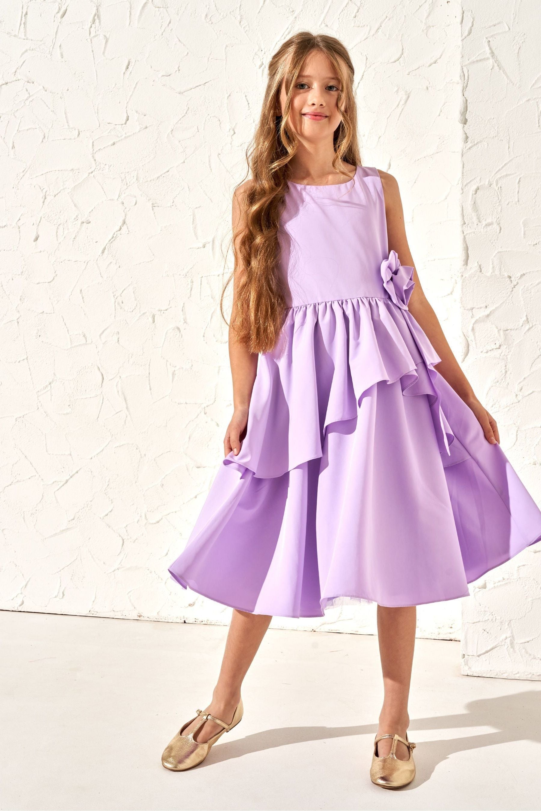 Angel & Rocket Purple Lourdes Corsage Waist Dress