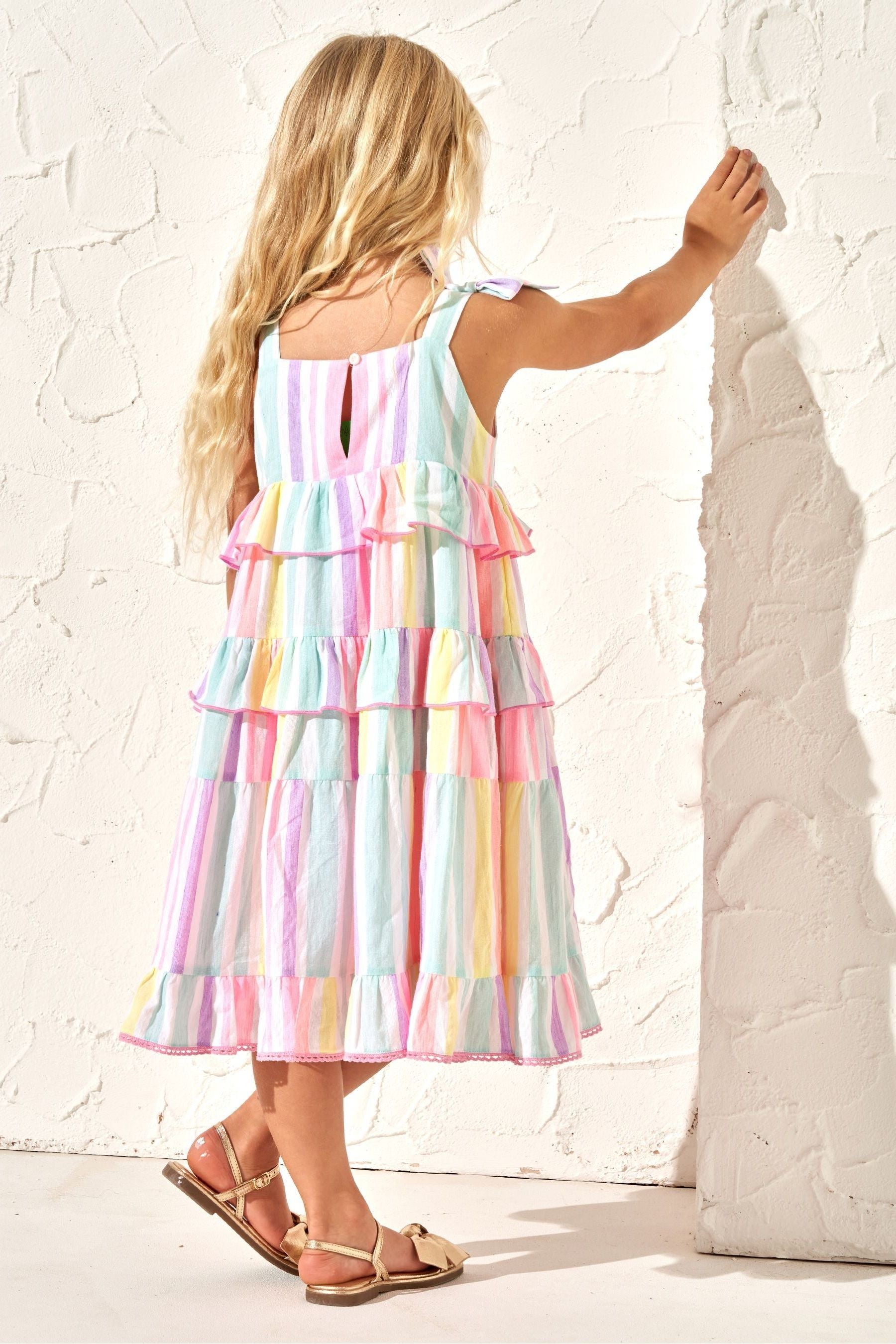 Pink Angel & Rocket Pinki Nola Multi Bright Stripe Dress