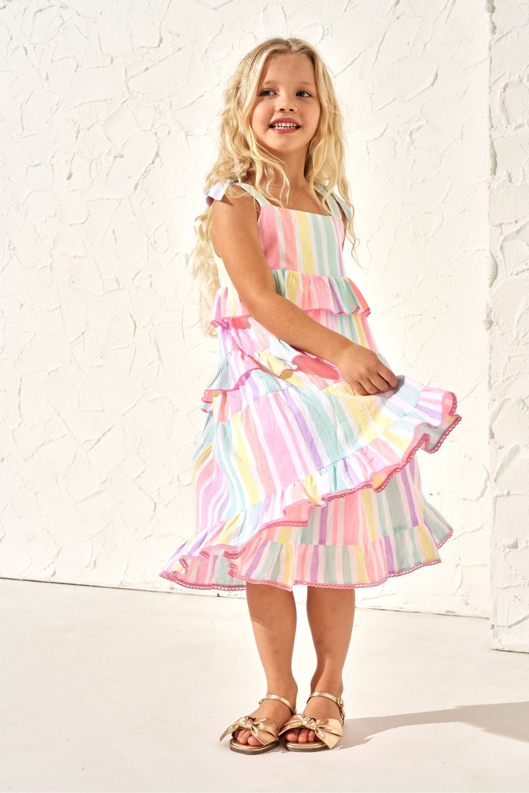 Pink Angel & Rocket Pinki Nola Multi Bright Stripe Dress