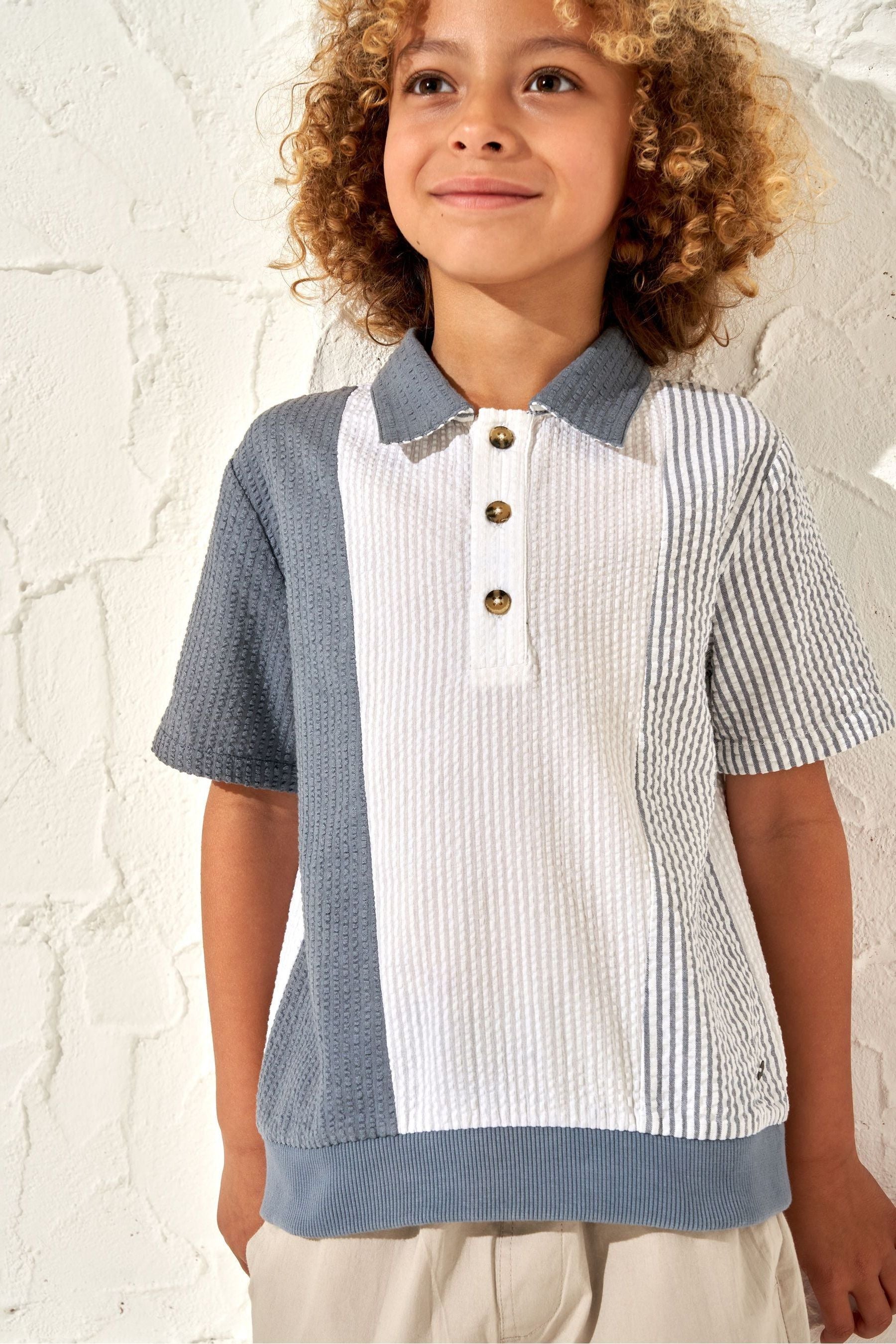 Blue Angel & Rocket Timmy Textured Polo Shirt