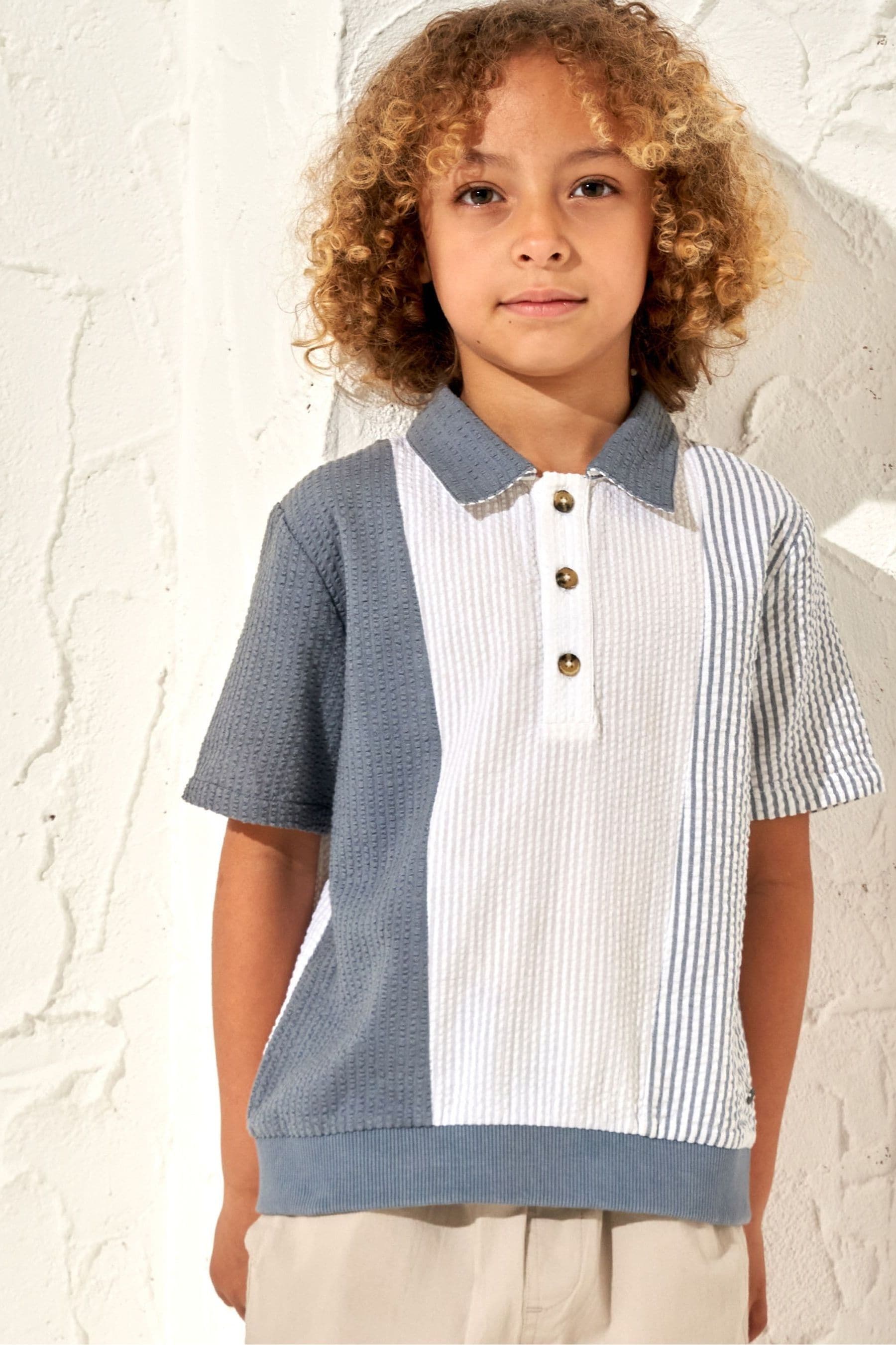 Blue Angel & Rocket Timmy Textured Polo Shirt