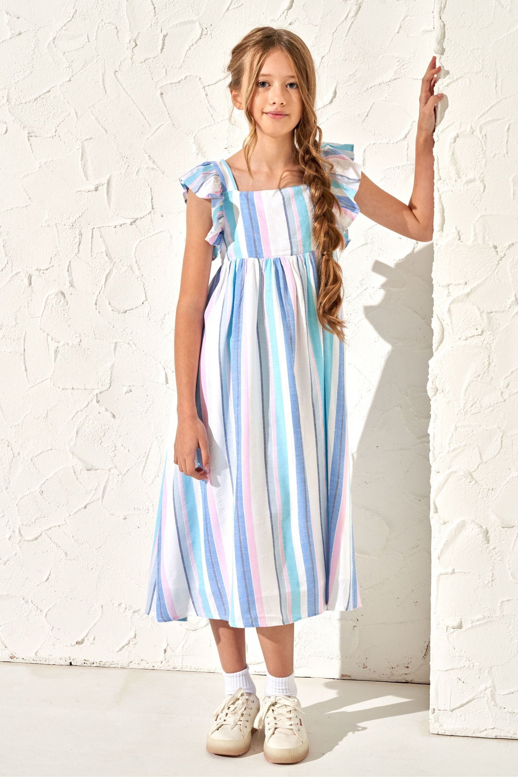 Angel & Rocket Blue Maxine Stripe Maxi Dress