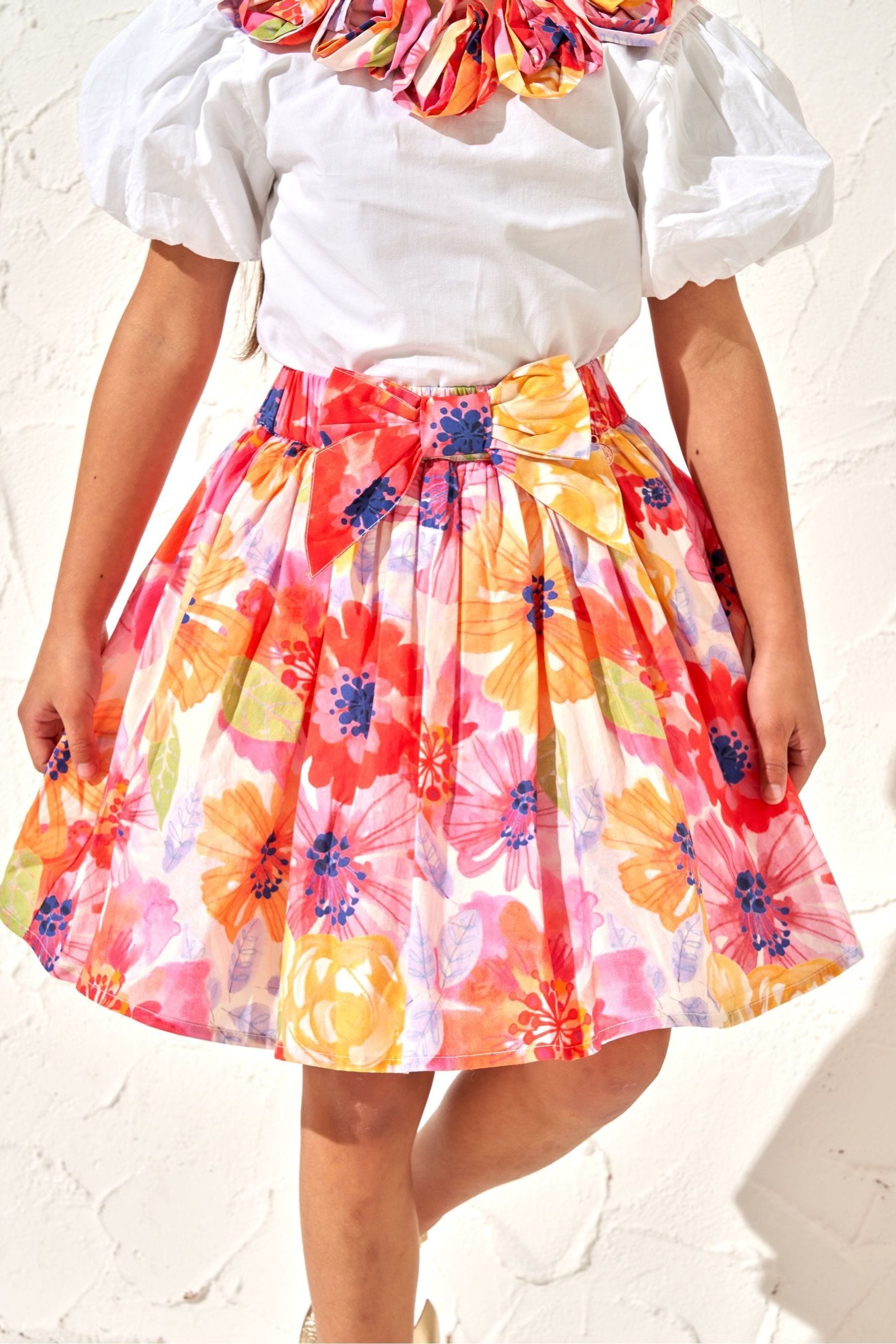 Red Angel & Rocket Sadie Floral Print Skirt