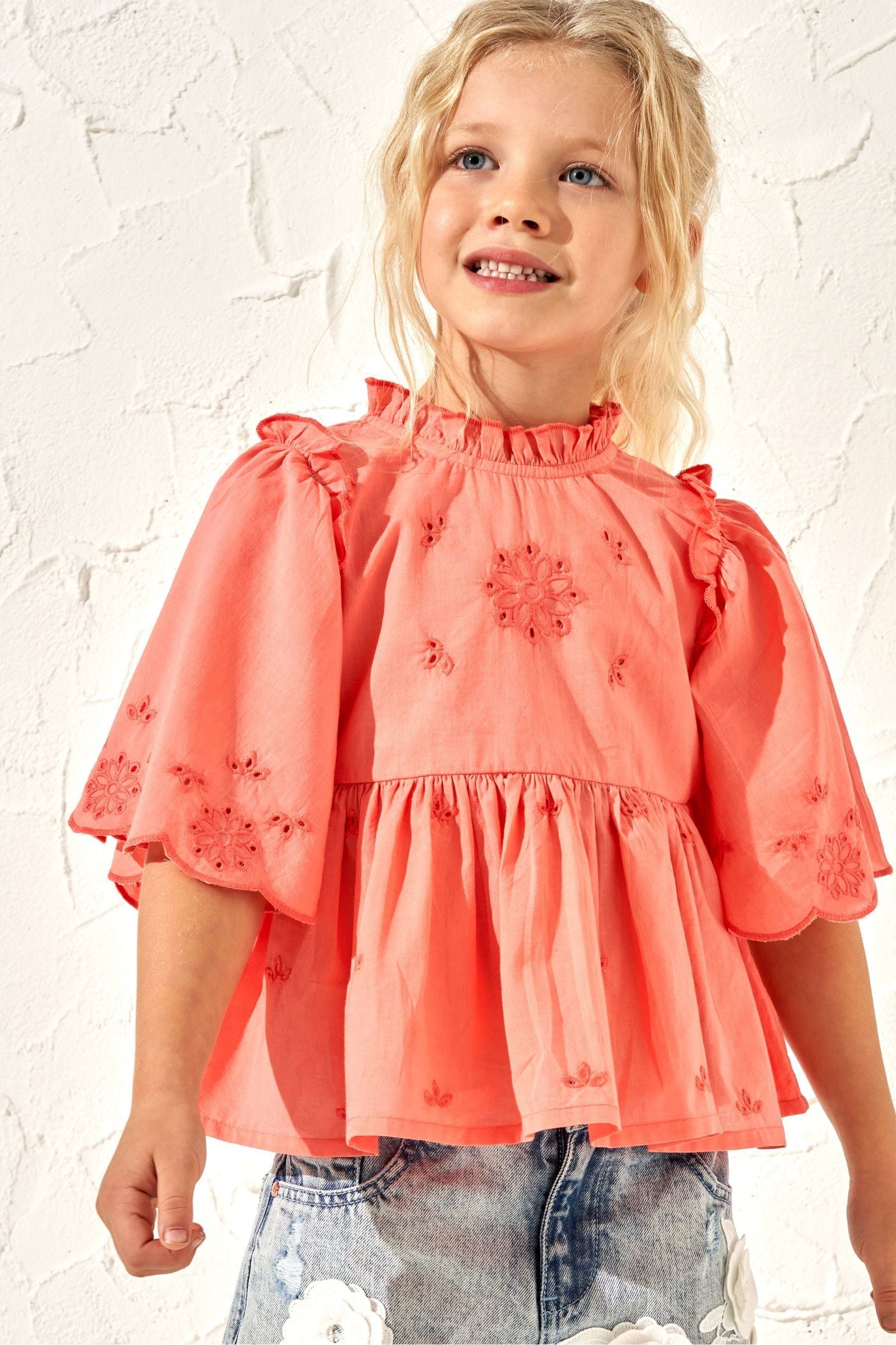 Angel & Rocket Orange Flo Broderie Swing Top