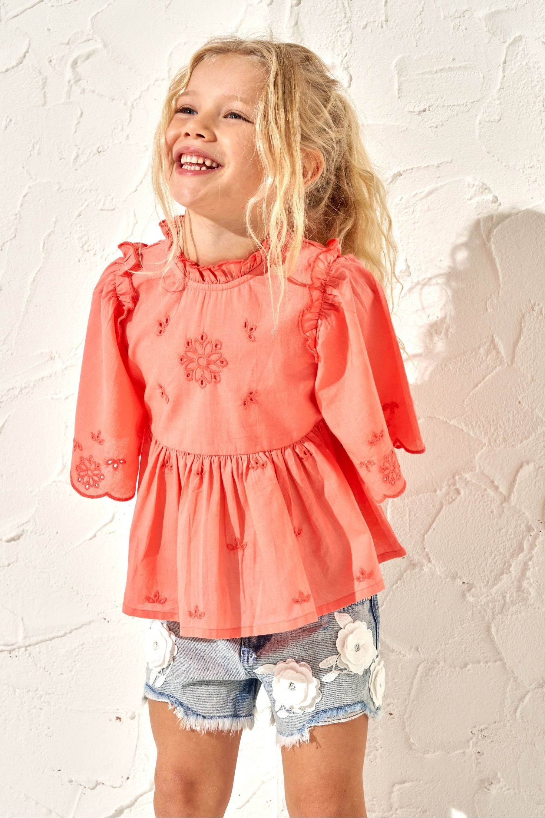 Angel & Rocket Orange Flo Broderie Swing Top