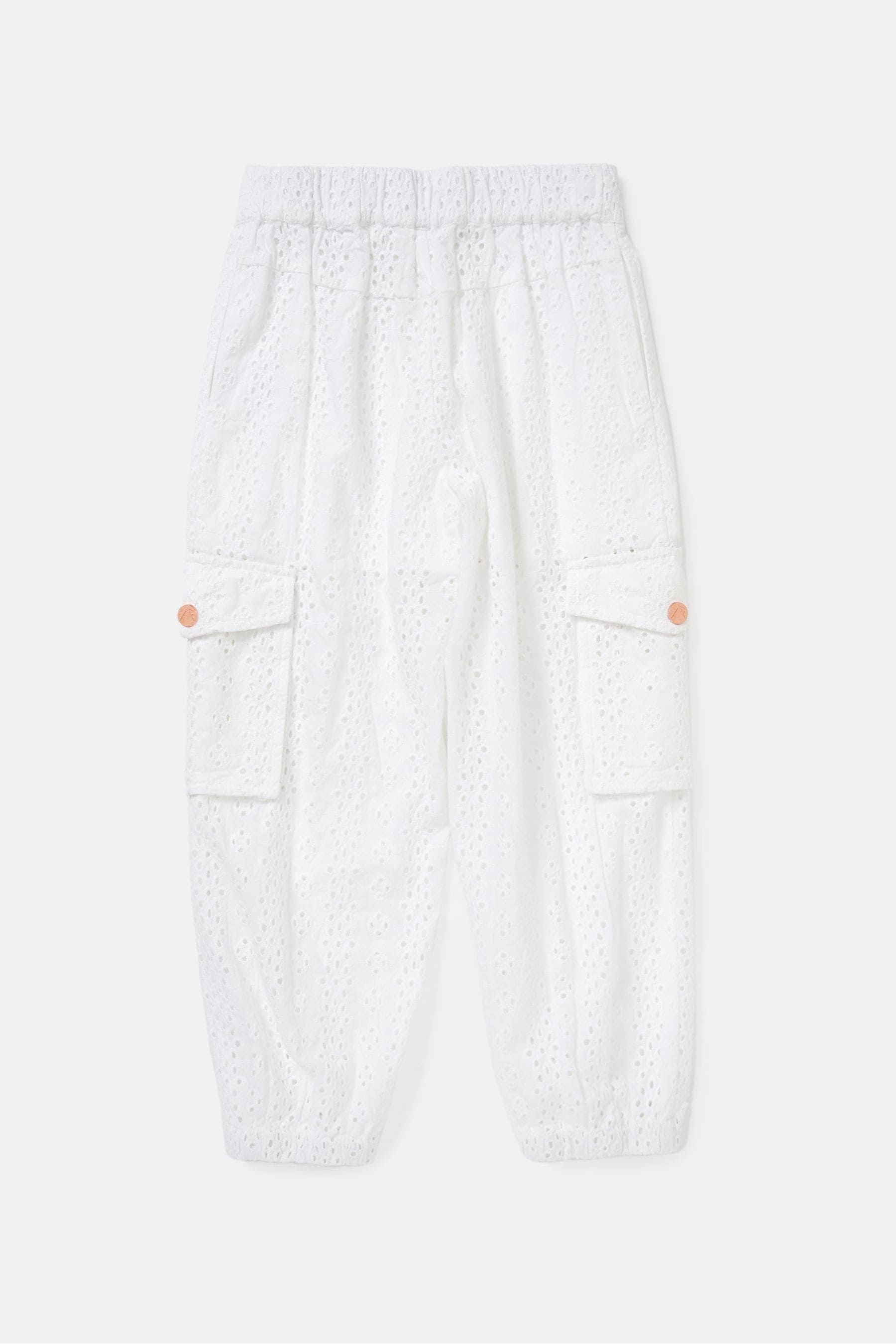 White Angel & Rocket Broderie Cleo Cargo Trousers