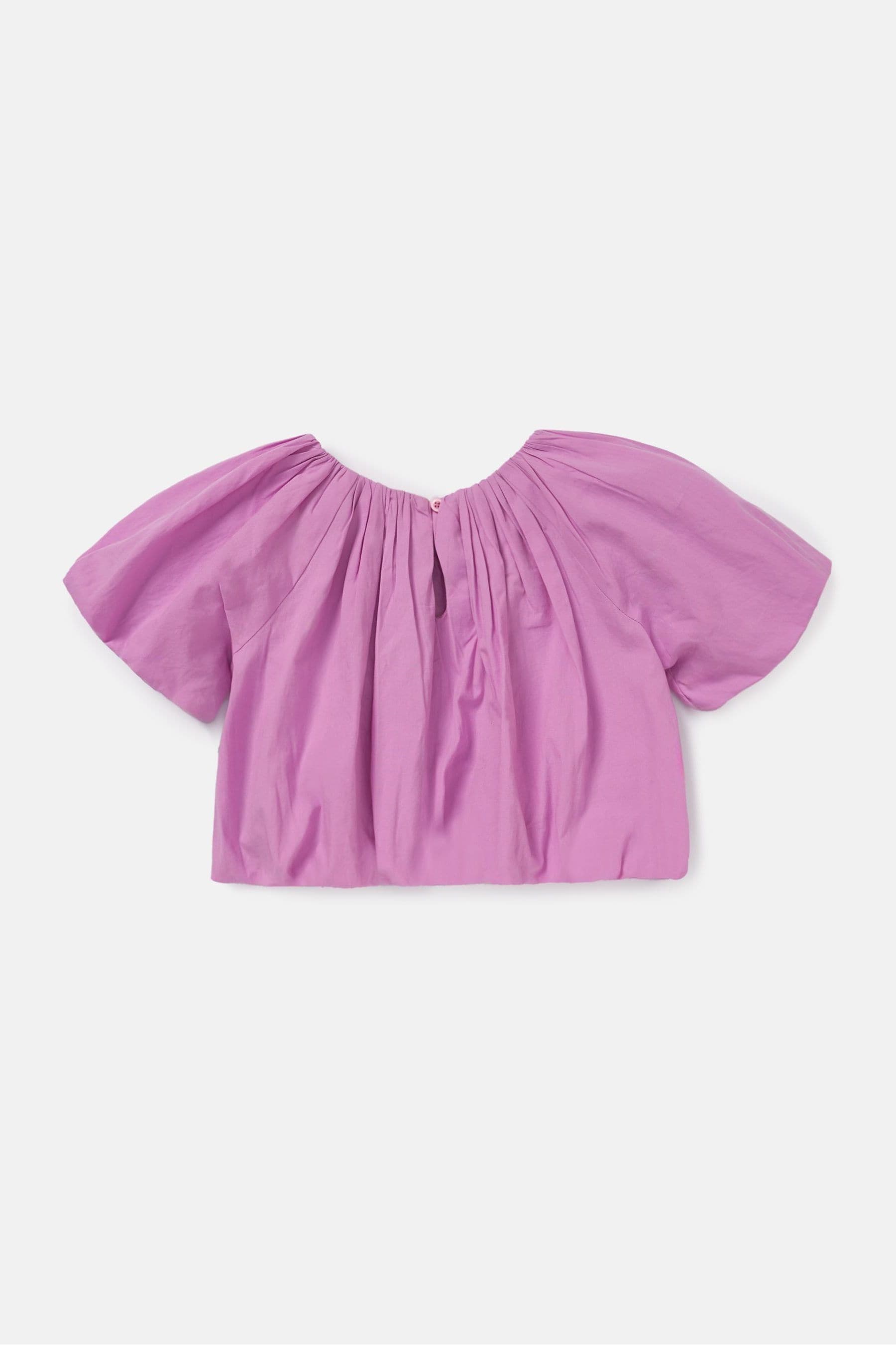 Pink Angel & Rocket Puff Sleeve Michela Woven Top