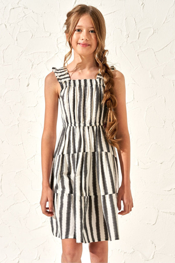 Angel & Rocket Black Stripe Etta Summer Dress With Linen