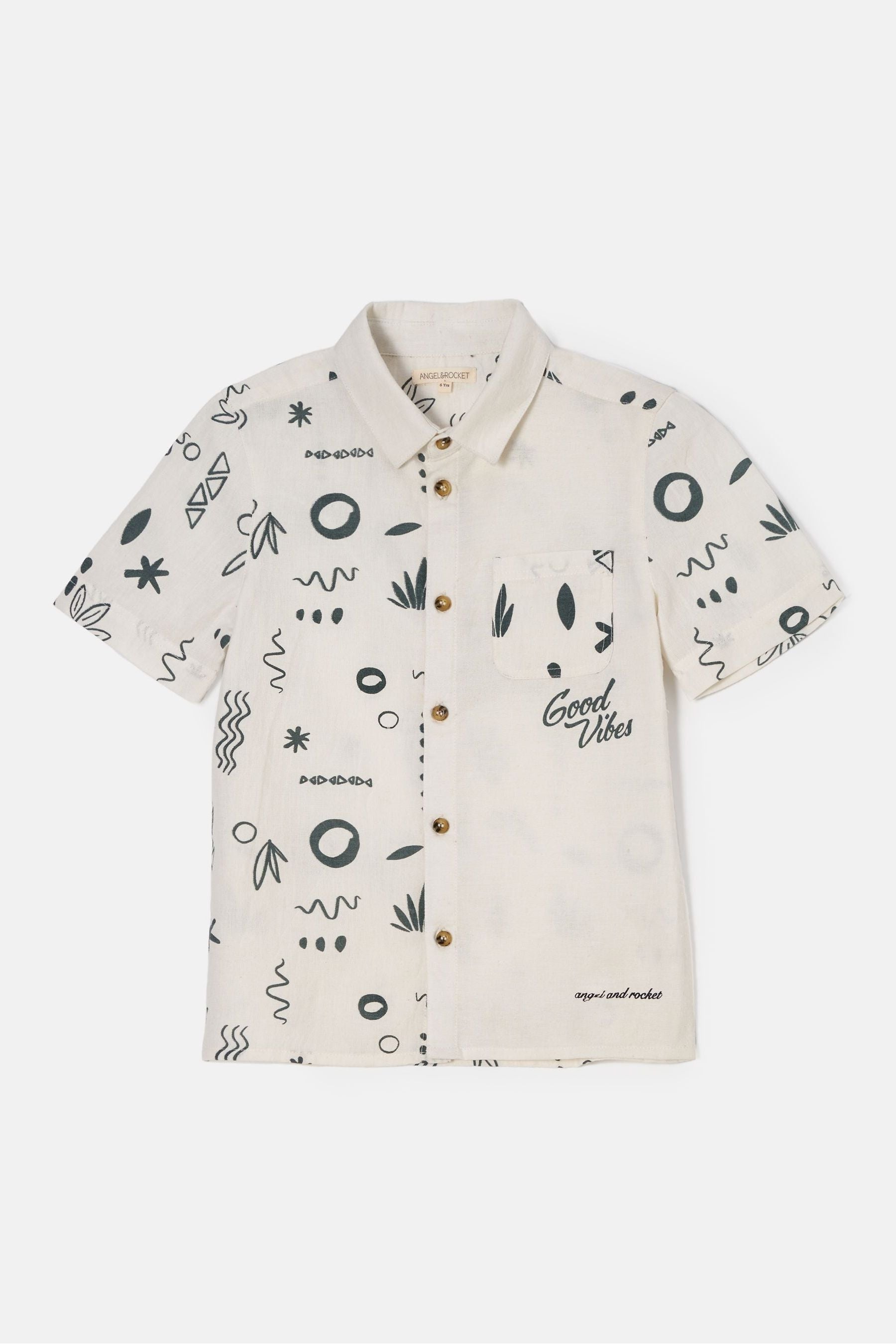 Cream Angel & Rocket Connor Textured Holiday Shirt