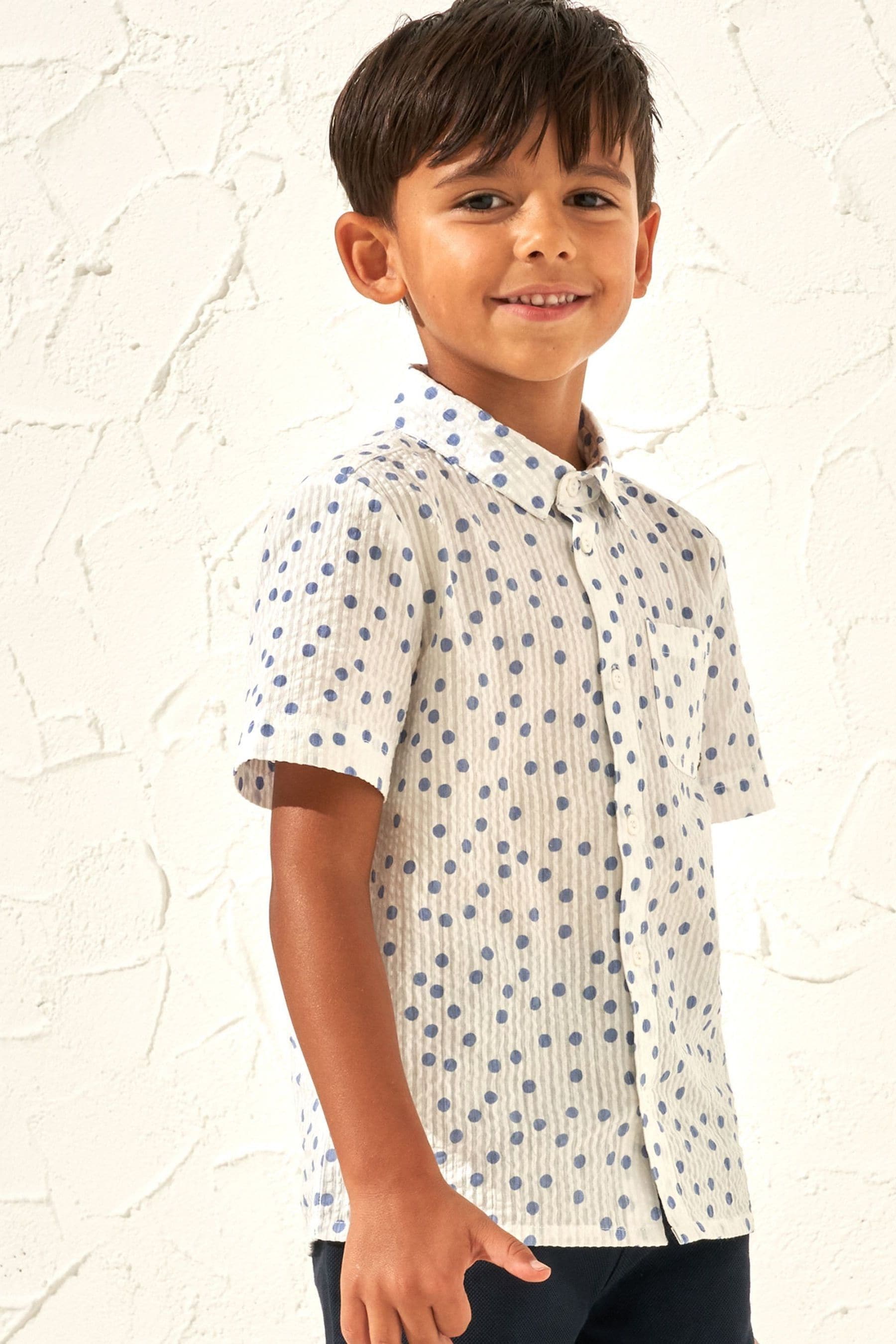 Angel & Rocket White Spot Toby Textured Shirt