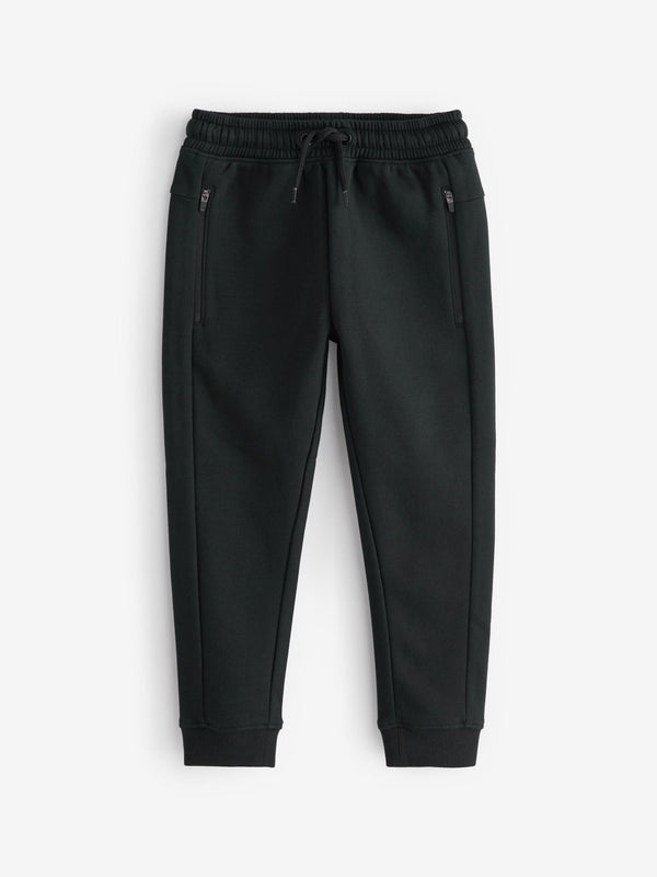 Black Slim Fit Zip Joggers (3-16yrs)