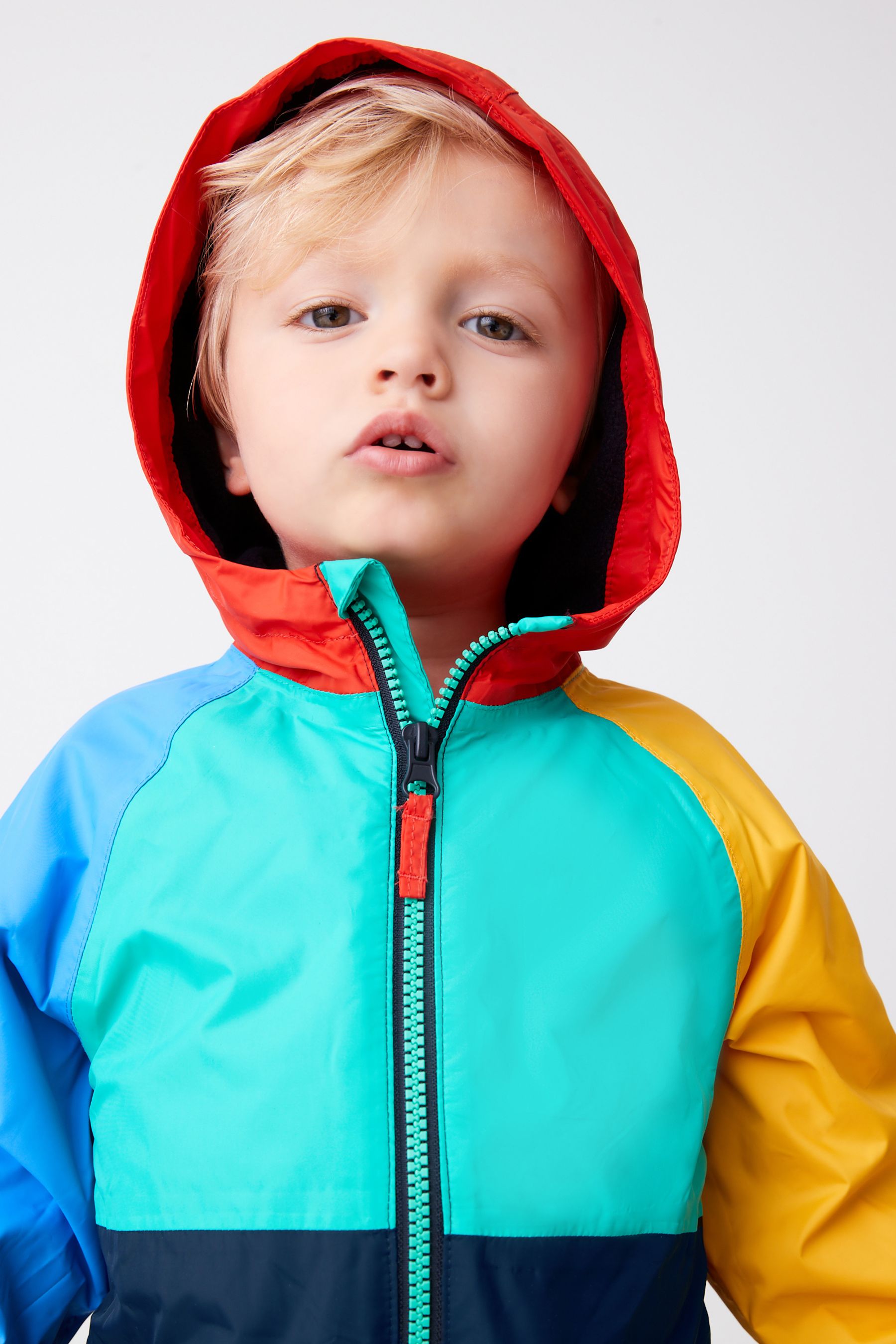 Multi Colourblock Waterproof Fleece Lined Puddlesuit (3mths-7yrs)