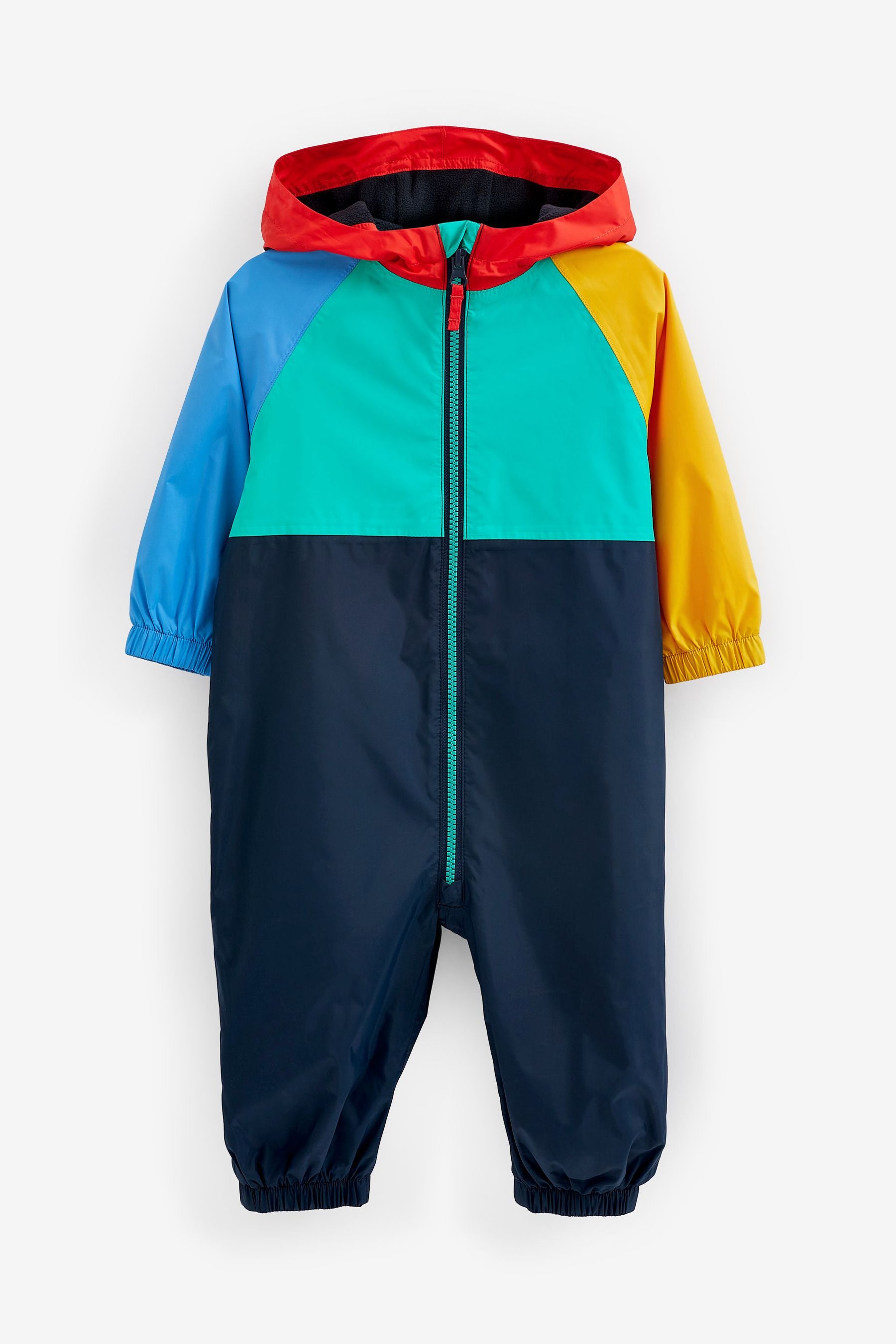 Multi Colourblock Waterproof Fleece Lined Puddlesuit (3mths-7yrs)