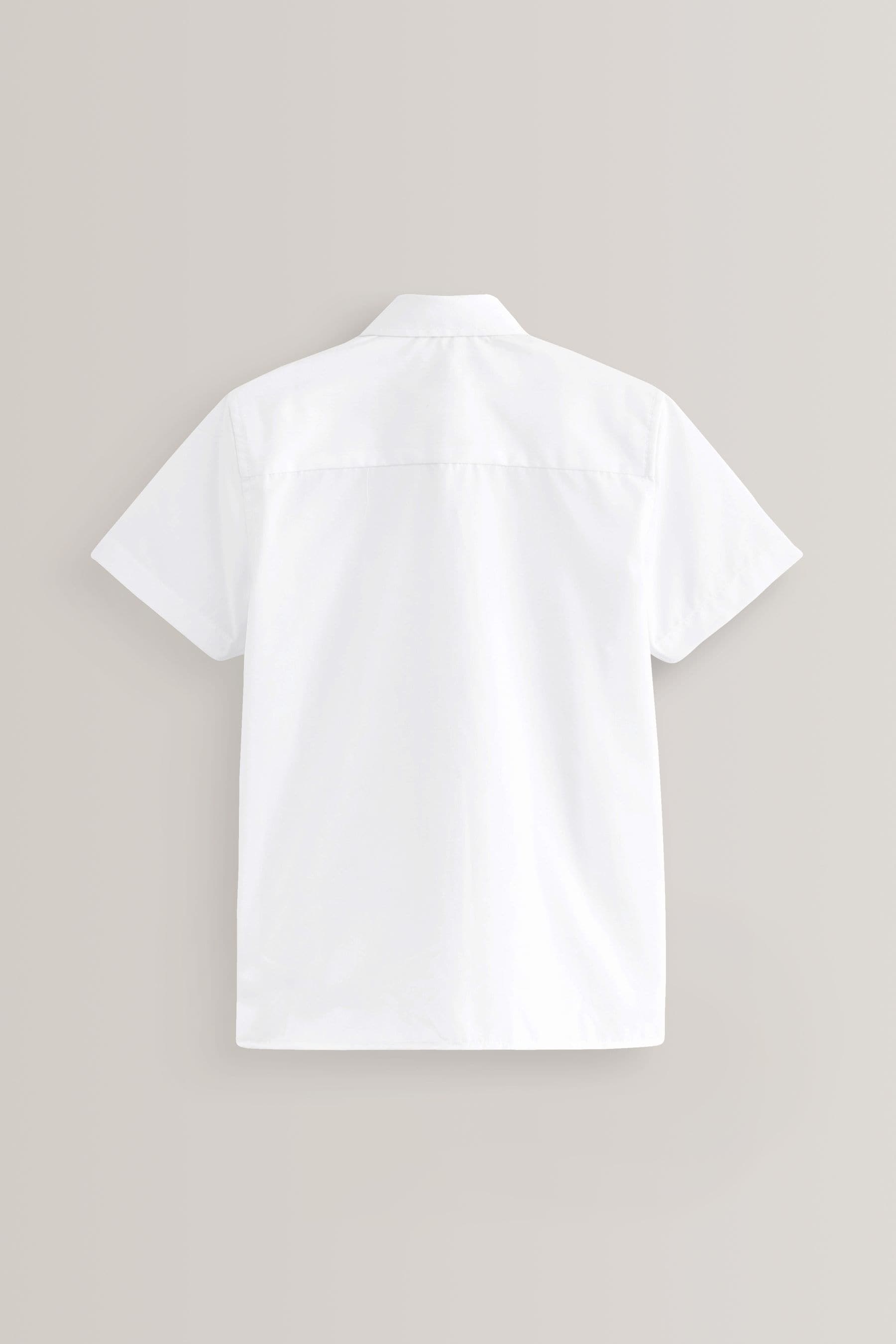 White Regular Fit Easy Fastening Short Sleeve School Shirts 2 Pack (3-12yrs)